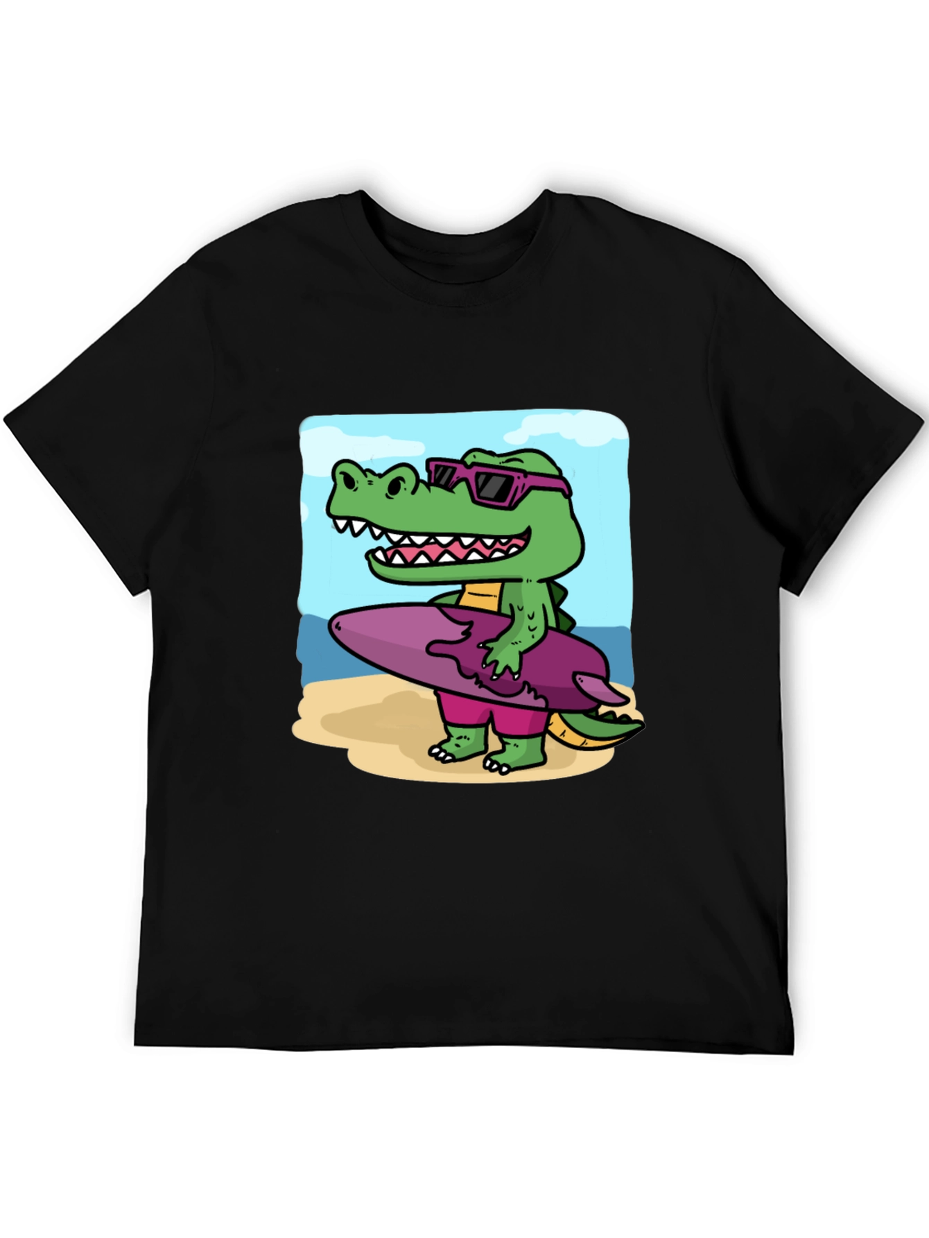 Cool Crocodile Surfer Graphic Tee
