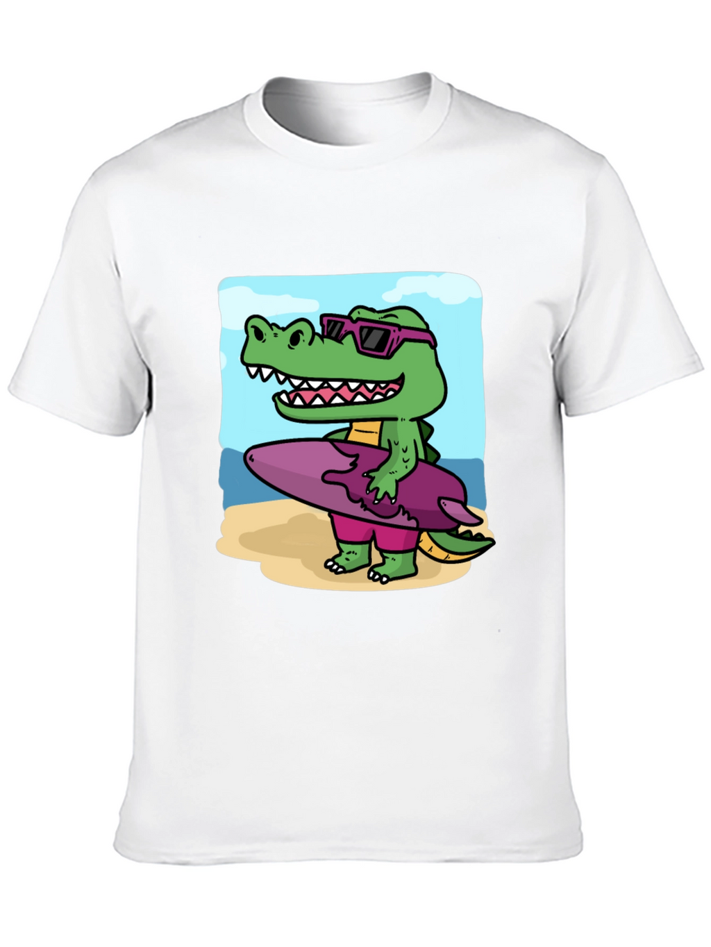 Cool Crocodile Surfer Graphic Tee