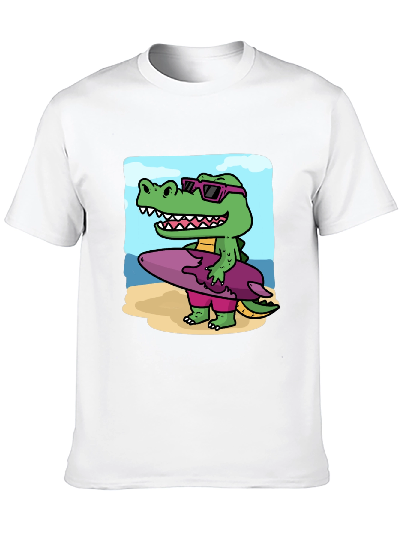 Cool Crocodile Surfer Graphic Tee