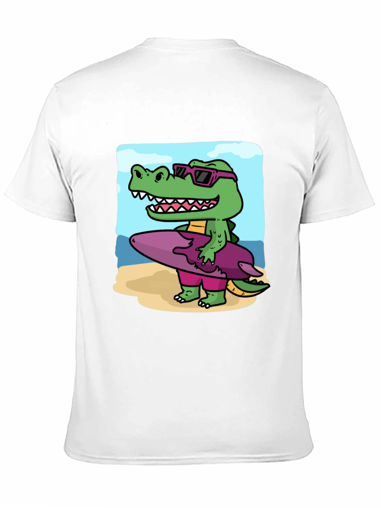 Cool Crocodile Surfer Graphic Tee