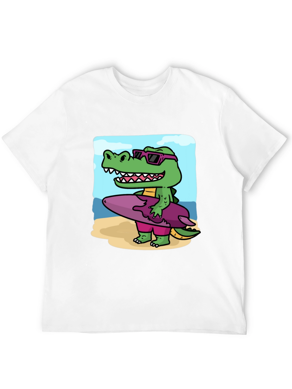 Cool Crocodile Surfer Graphic Tee