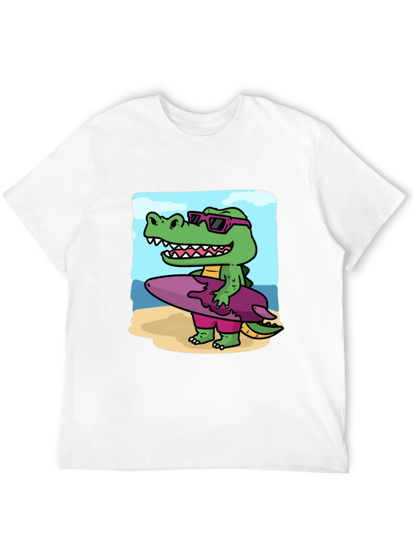 Cool Crocodile Surfer Graphic Tee