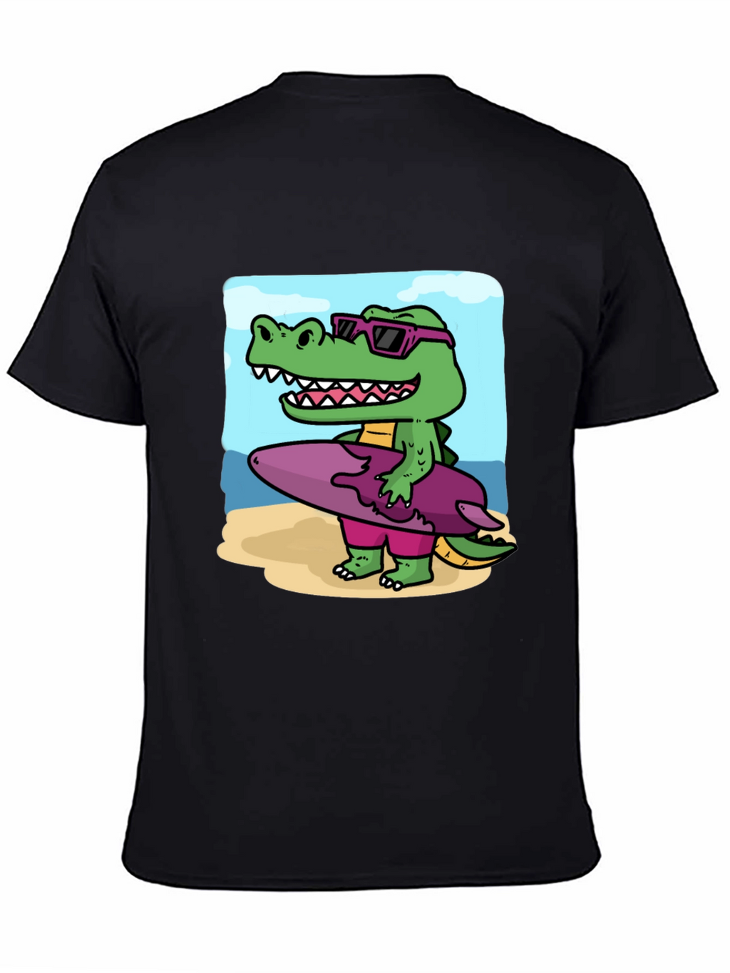 Cool Crocodile Surfer Graphic Tee
