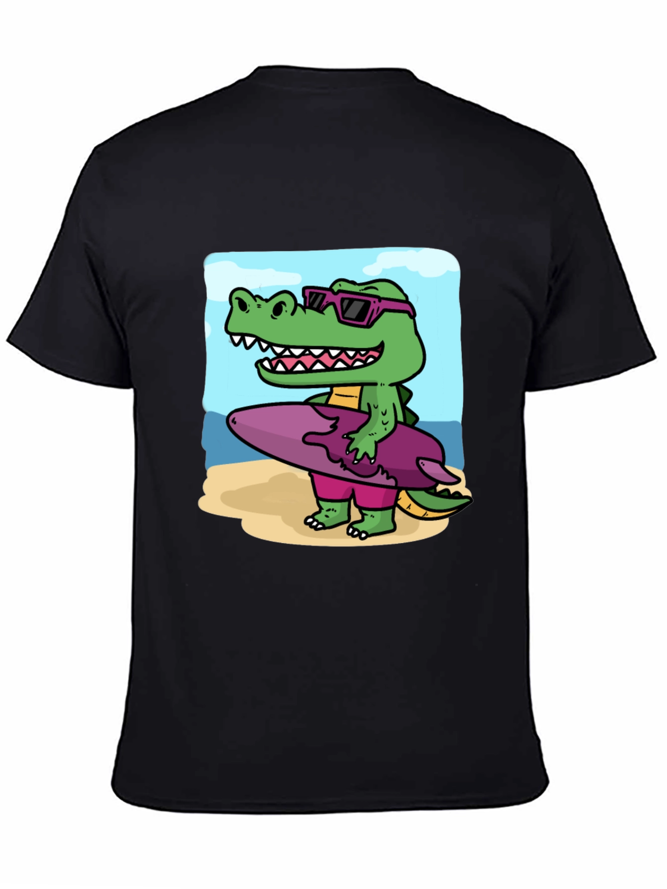 Cool Crocodile Surfer Graphic Tee