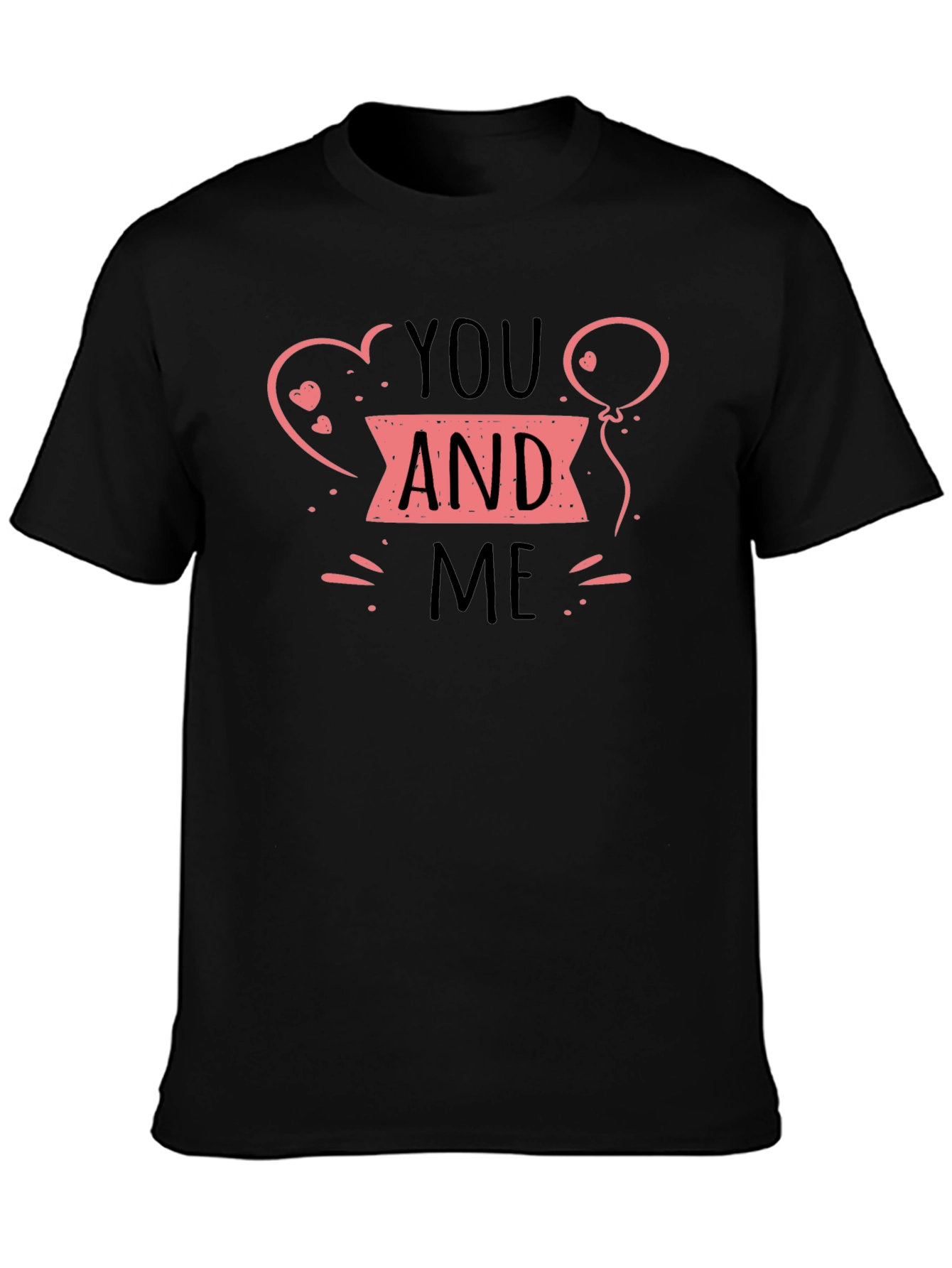 You and Me Graphic Tee - Black Short Sleeve