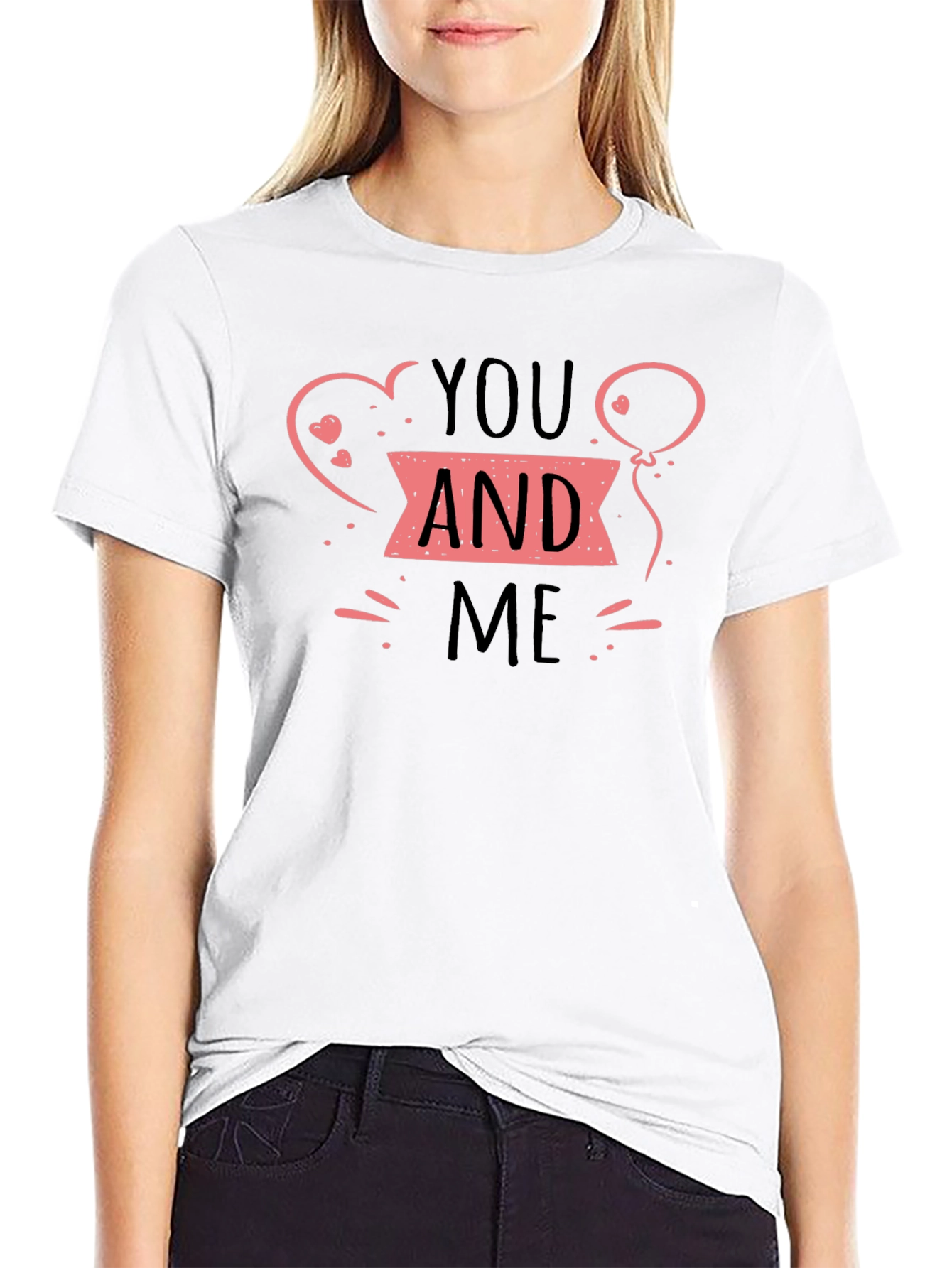 You and Me Graphic Tee - Black Short Sleeve