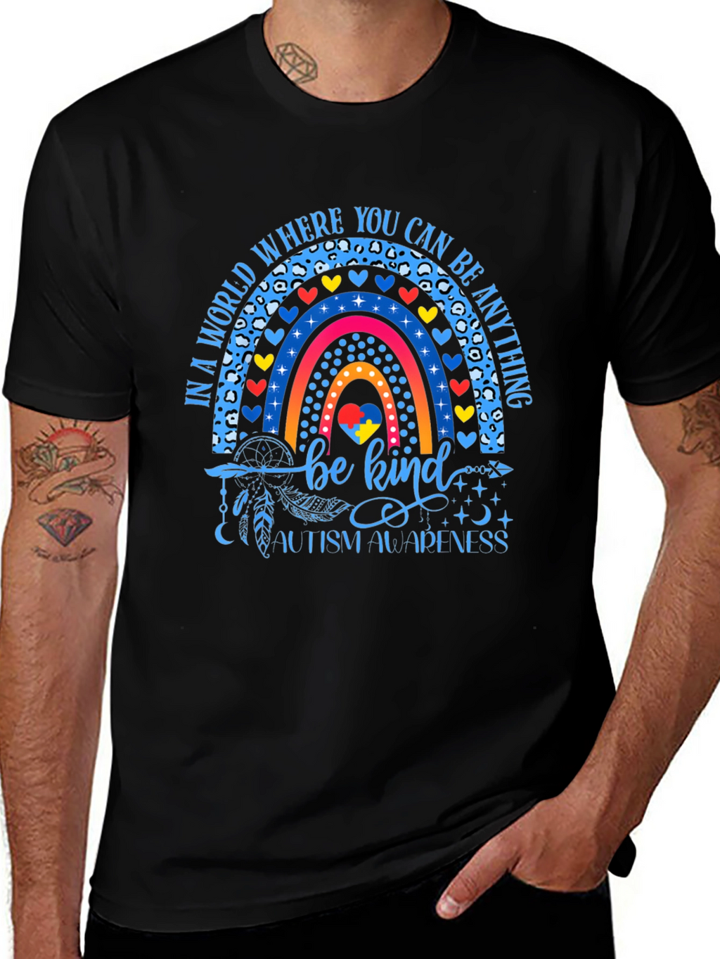 Autism Awareness Rainbow T-Shirt Be Kind