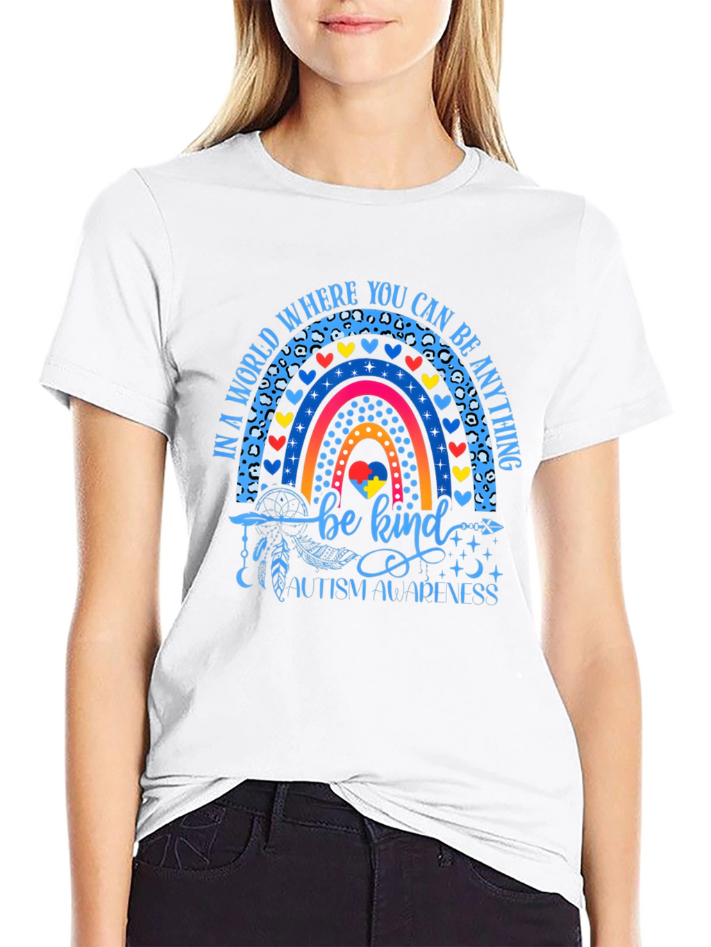 Autism Awareness Rainbow T-Shirt Be Kind