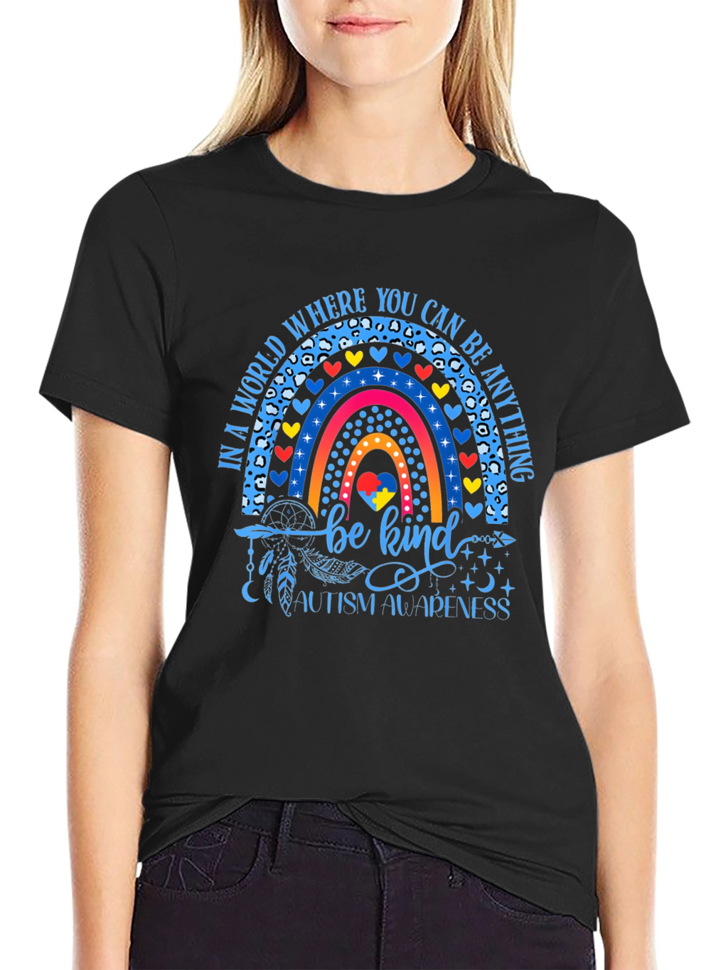 Autism Awareness Rainbow T-Shirt Be Kind