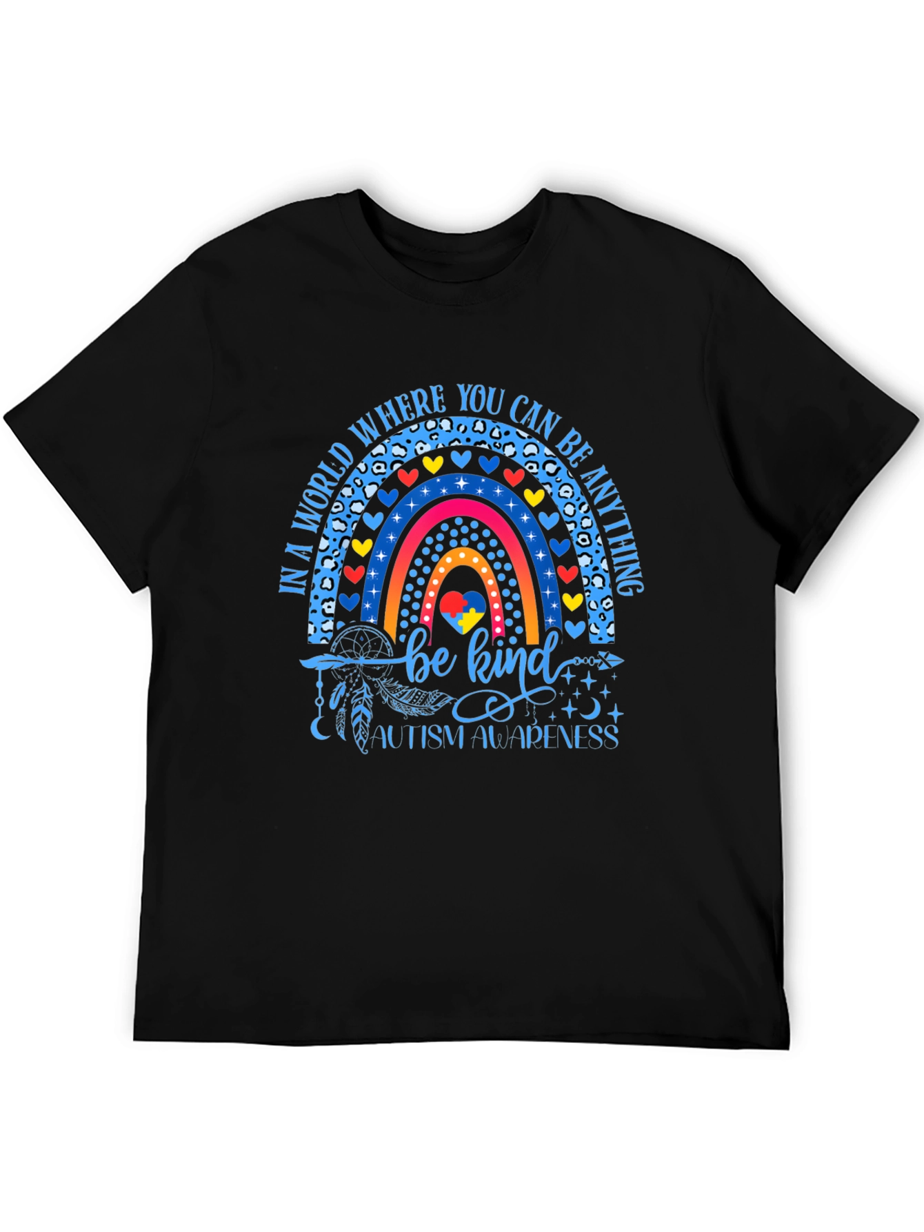 Autism Awareness Rainbow T-Shirt Be Kind
