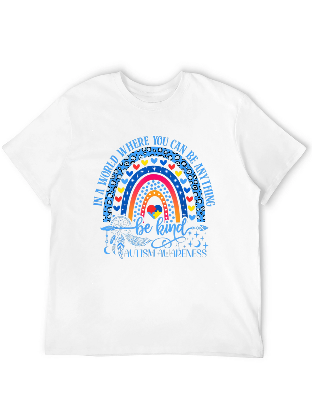 Autism Awareness Rainbow T-Shirt Be Kind