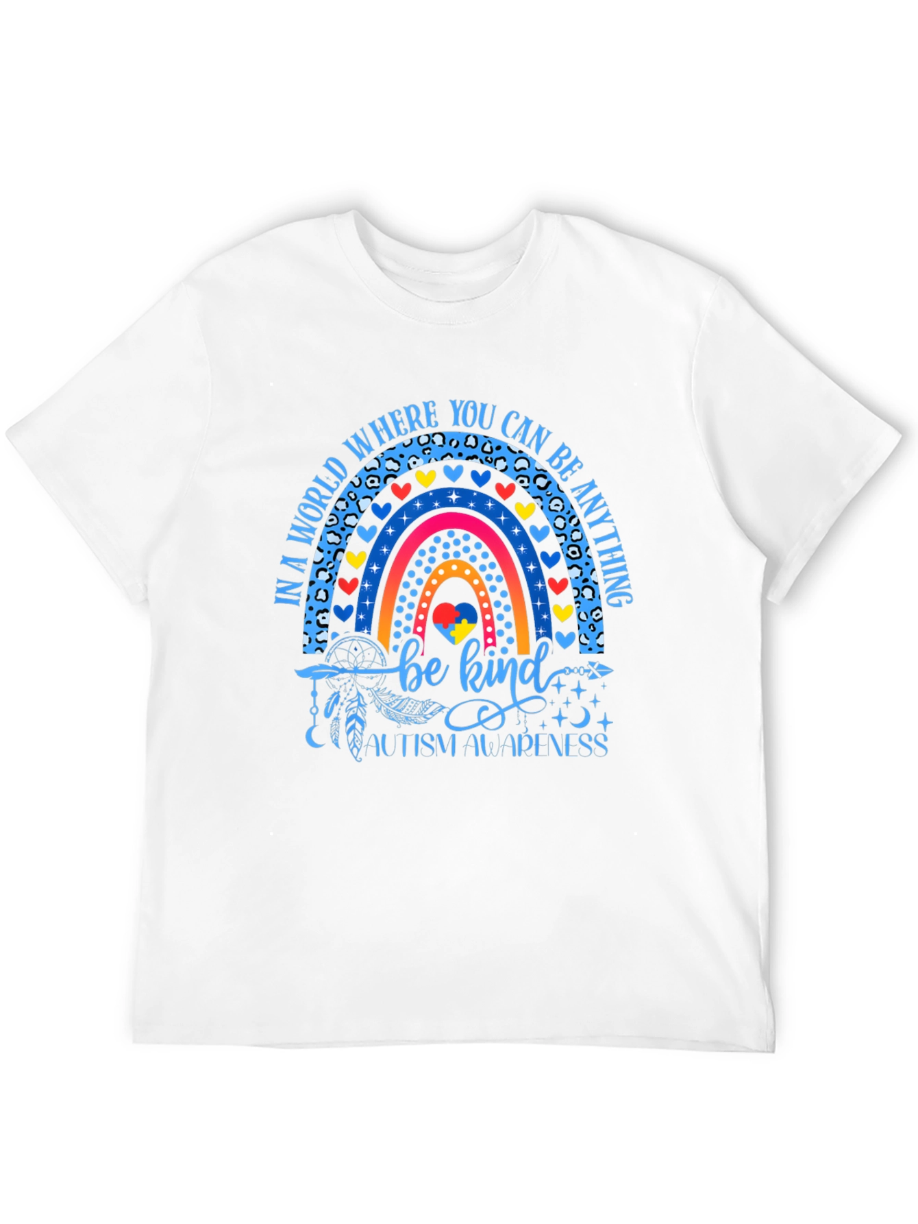 Autism Awareness Rainbow T-Shirt Be Kind