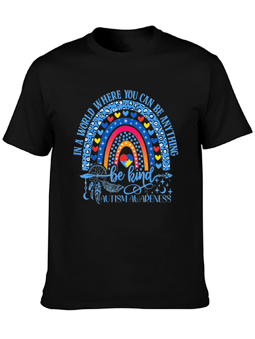 Autism Awareness Rainbow T-Shirt Be Kind