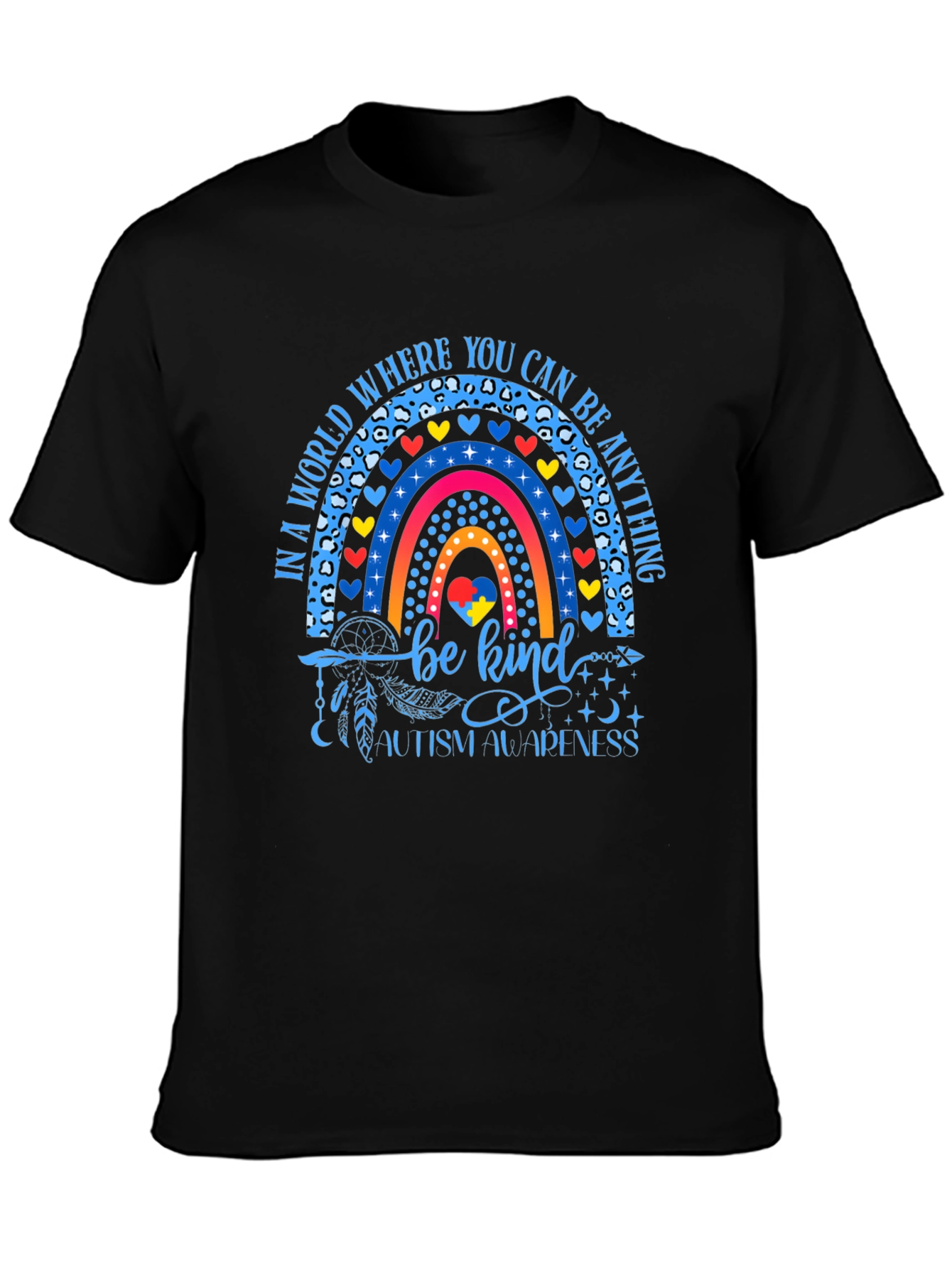 Autism Awareness Rainbow T-Shirt Be Kind