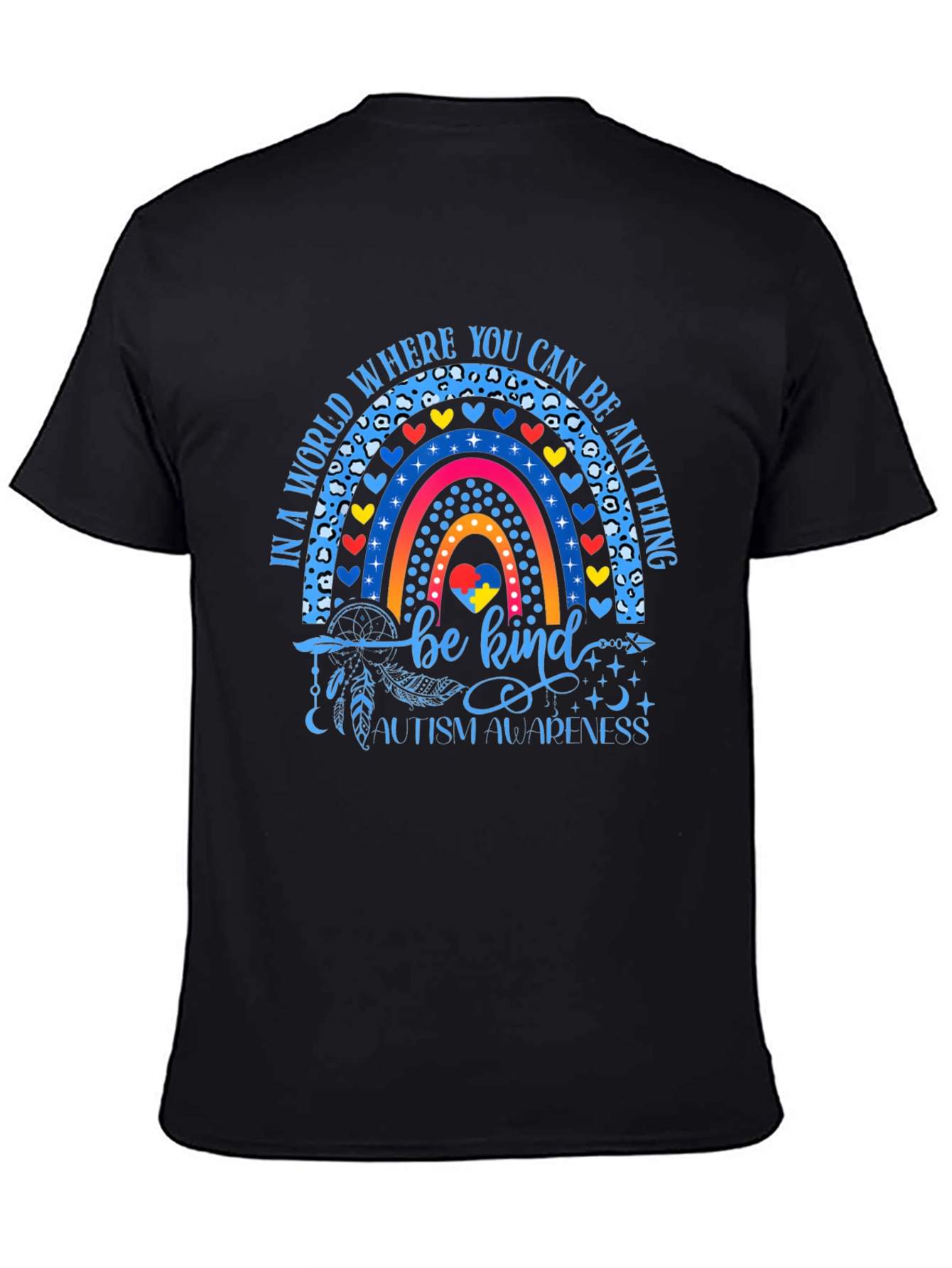 Autism Awareness Rainbow T-Shirt Be Kind