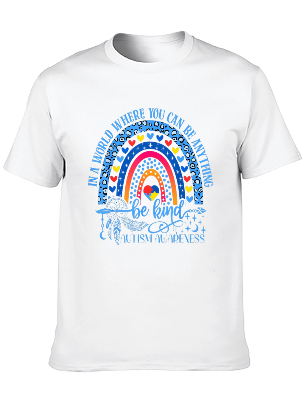 Autism Awareness Rainbow T-Shirt Be Kind