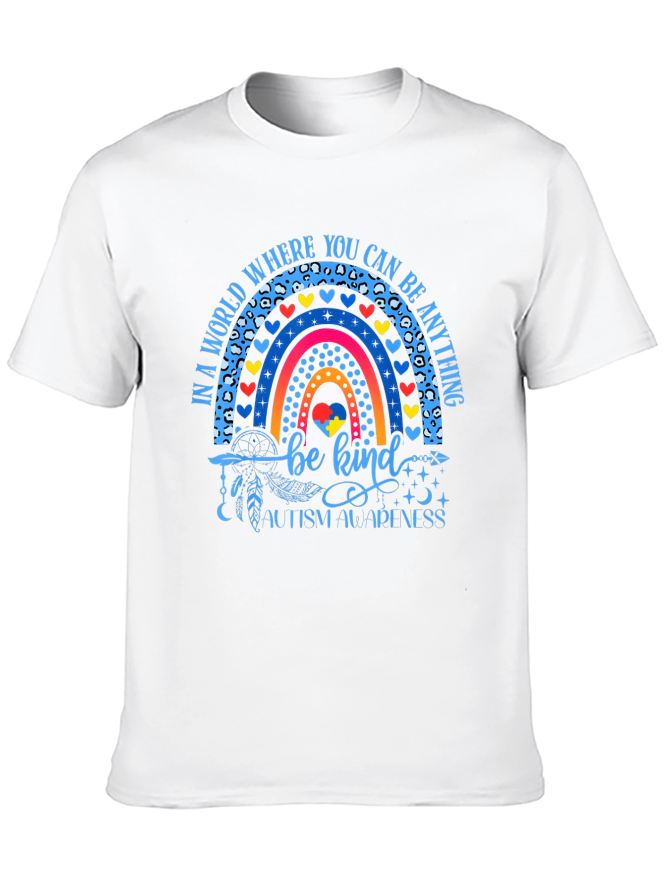 Autism Awareness Rainbow T-Shirt Be Kind