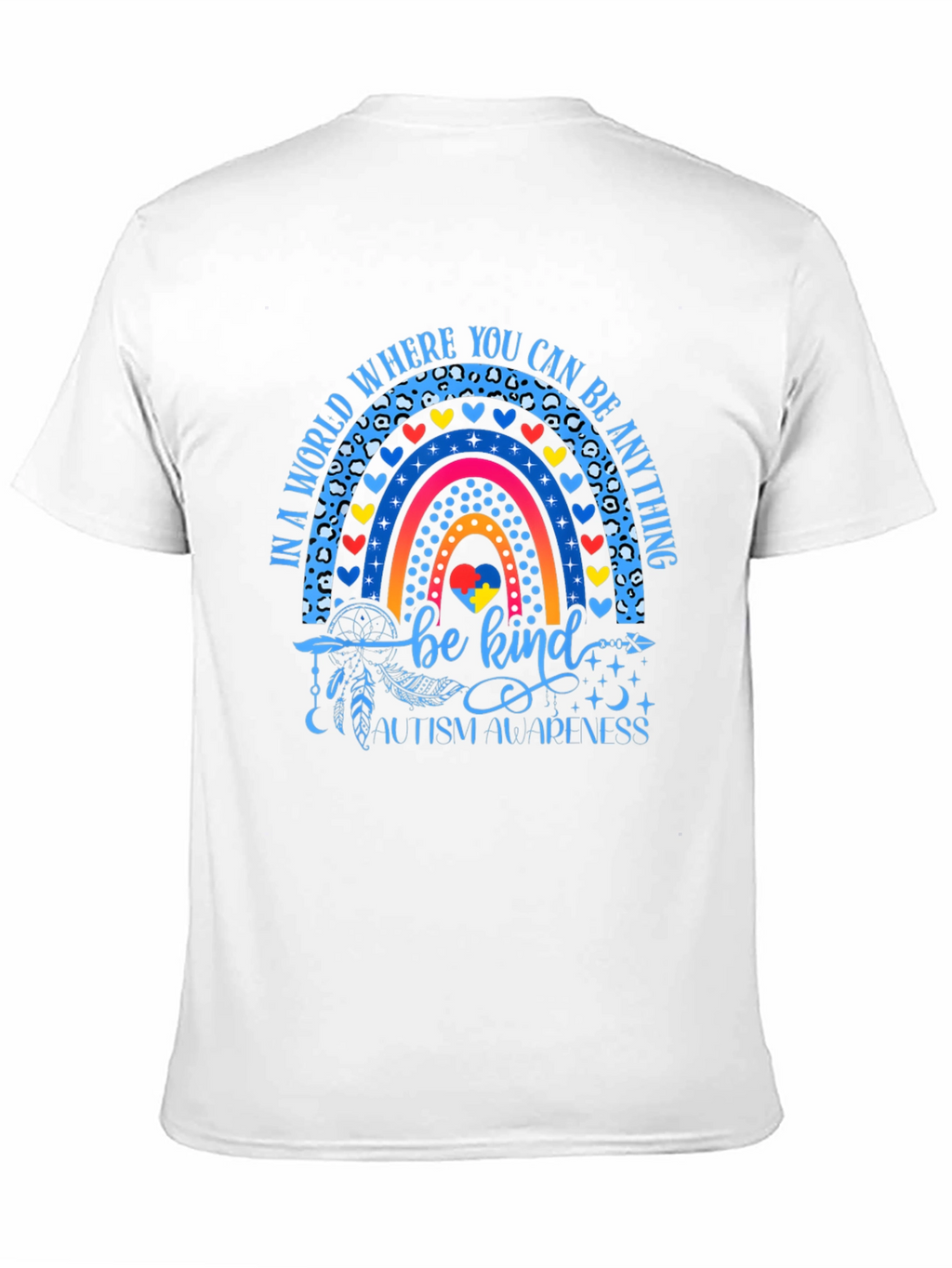 Autism Awareness Rainbow T-Shirt Be Kind