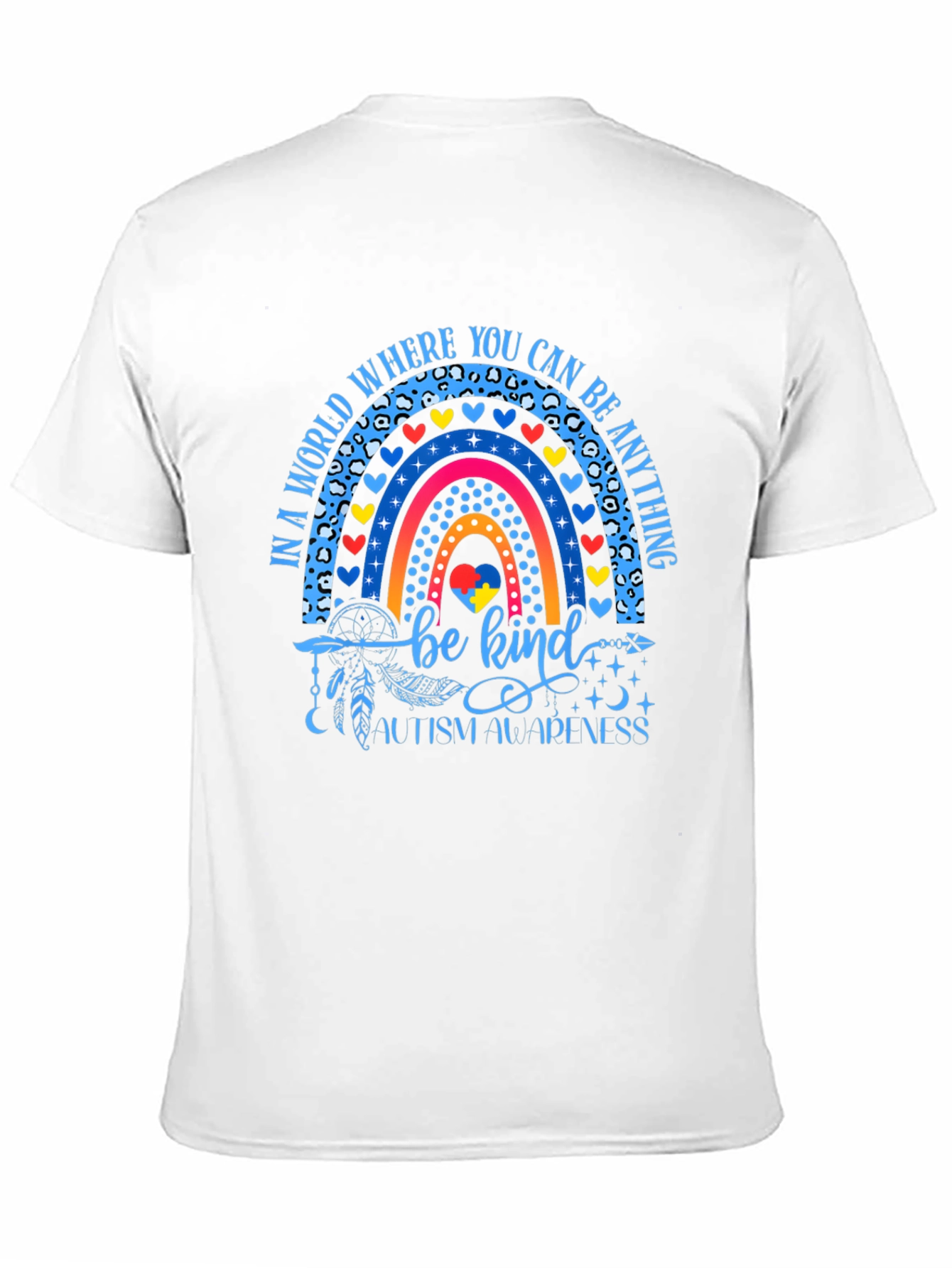 Autism Awareness Rainbow T-Shirt Be Kind