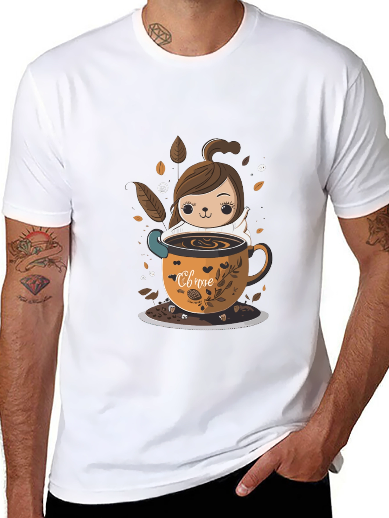 Cute Cartoon Coffee Lover T-Shirt