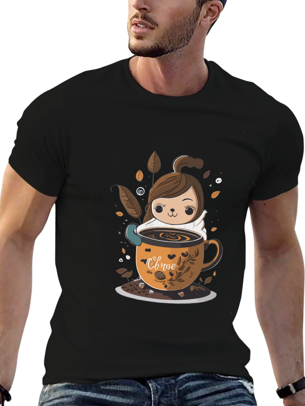 Cute Cartoon Coffee Lover T-Shirt