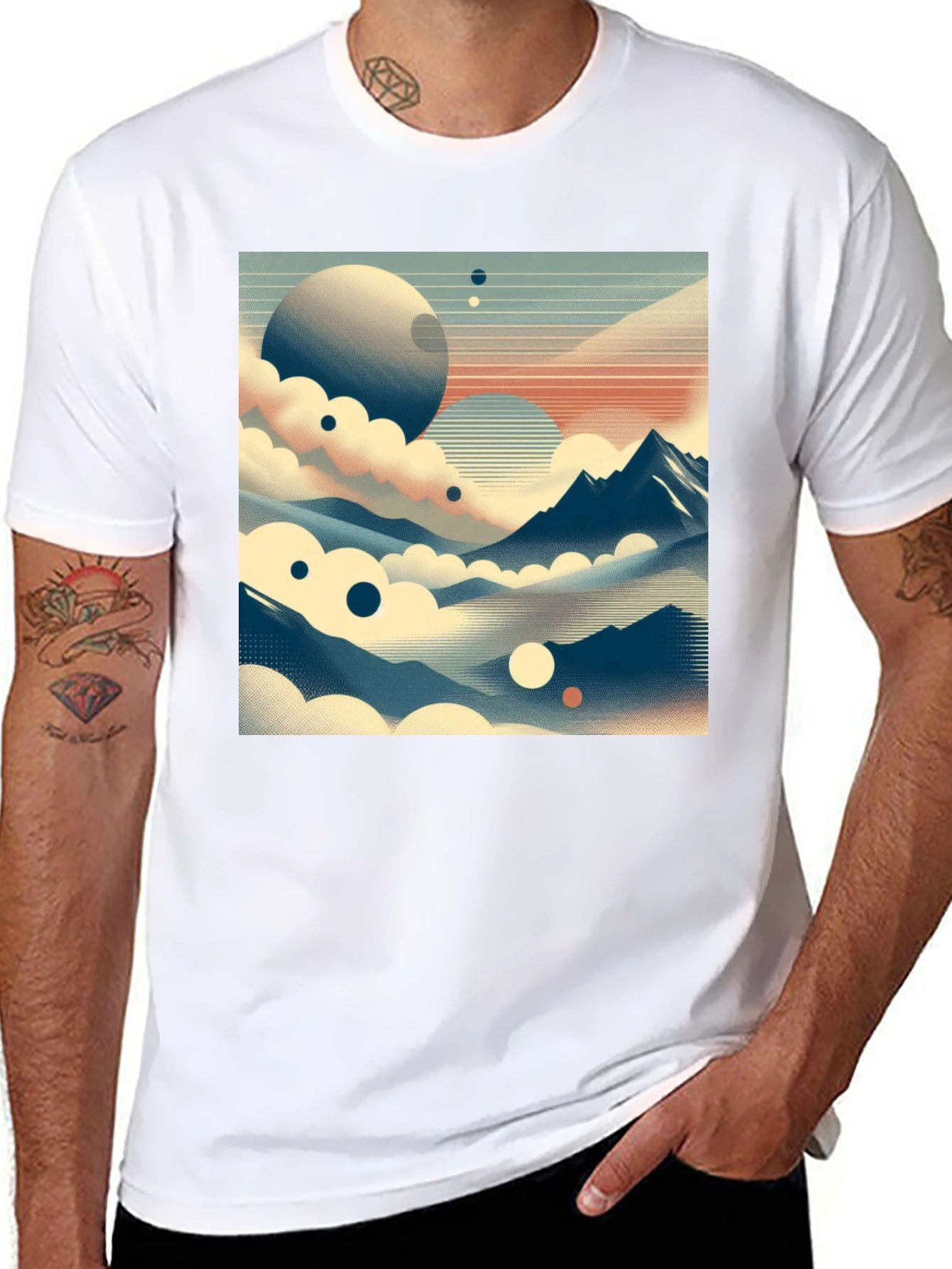 Cosmic Landscape Graphic Tee - Black