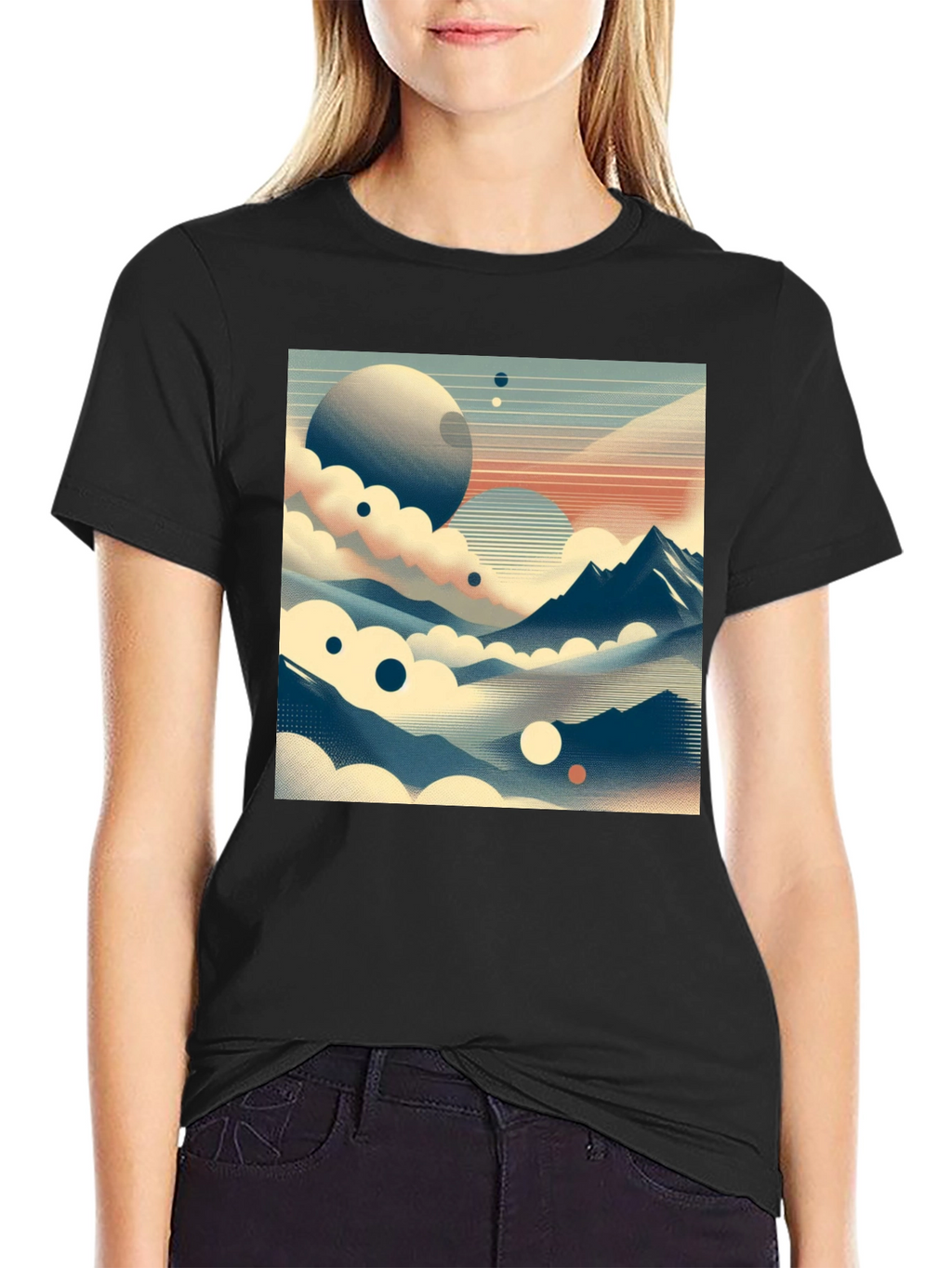 Cosmic Landscape Graphic Tee - Black
