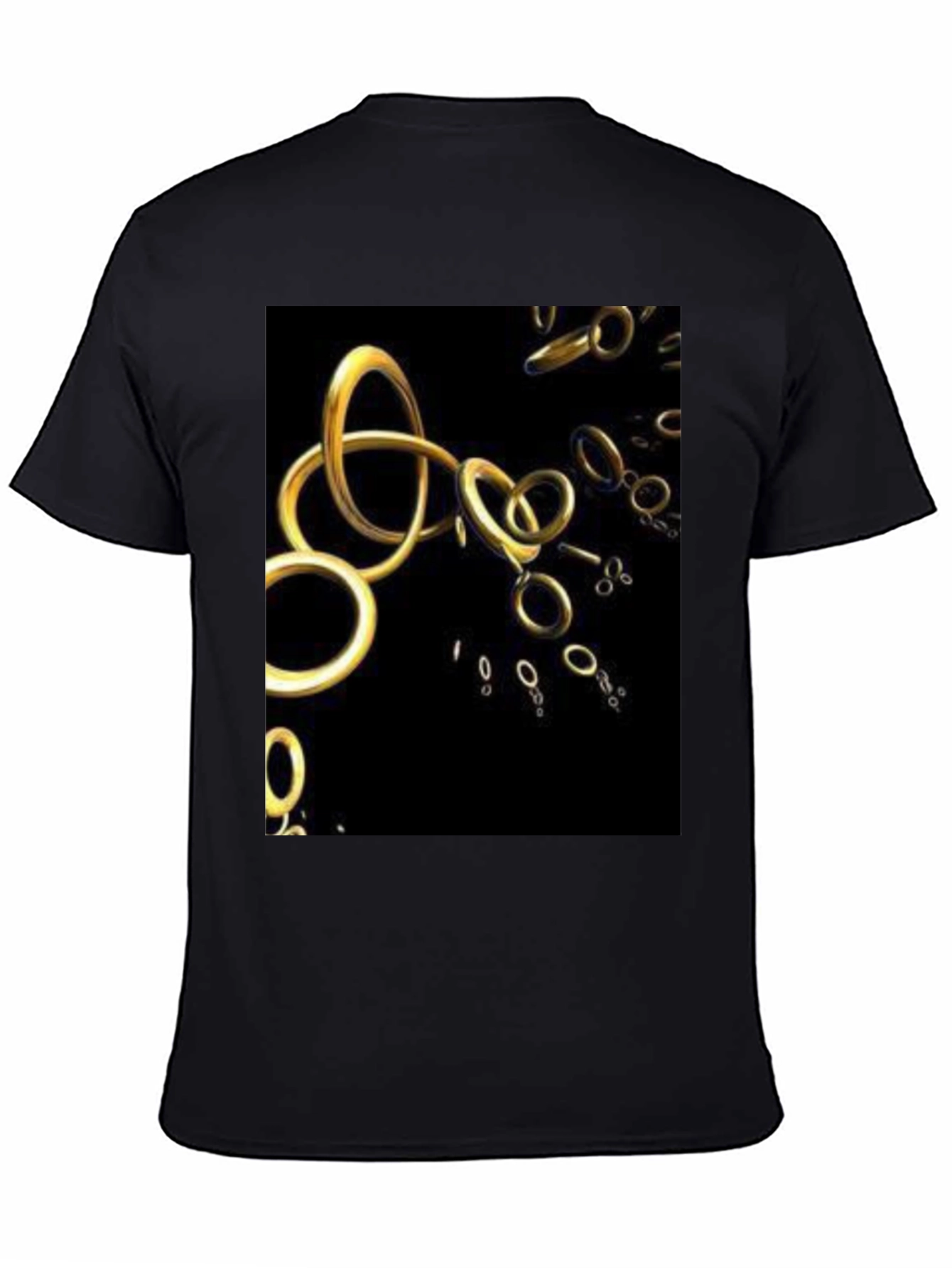 Golden Rings Graphic Black T-Shirt