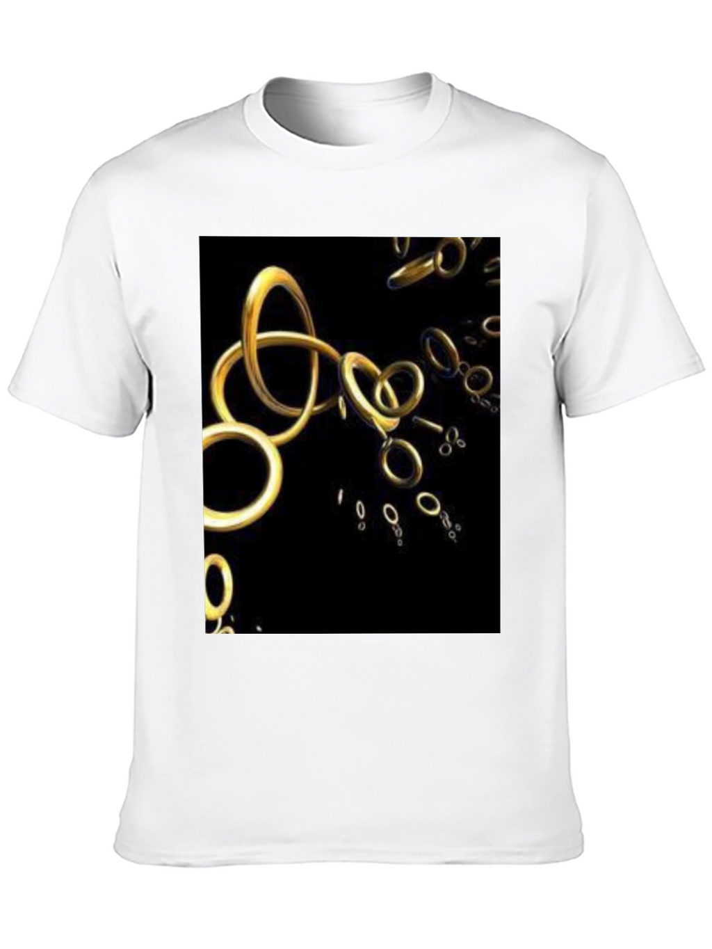 Golden Rings Graphic Black T-Shirt