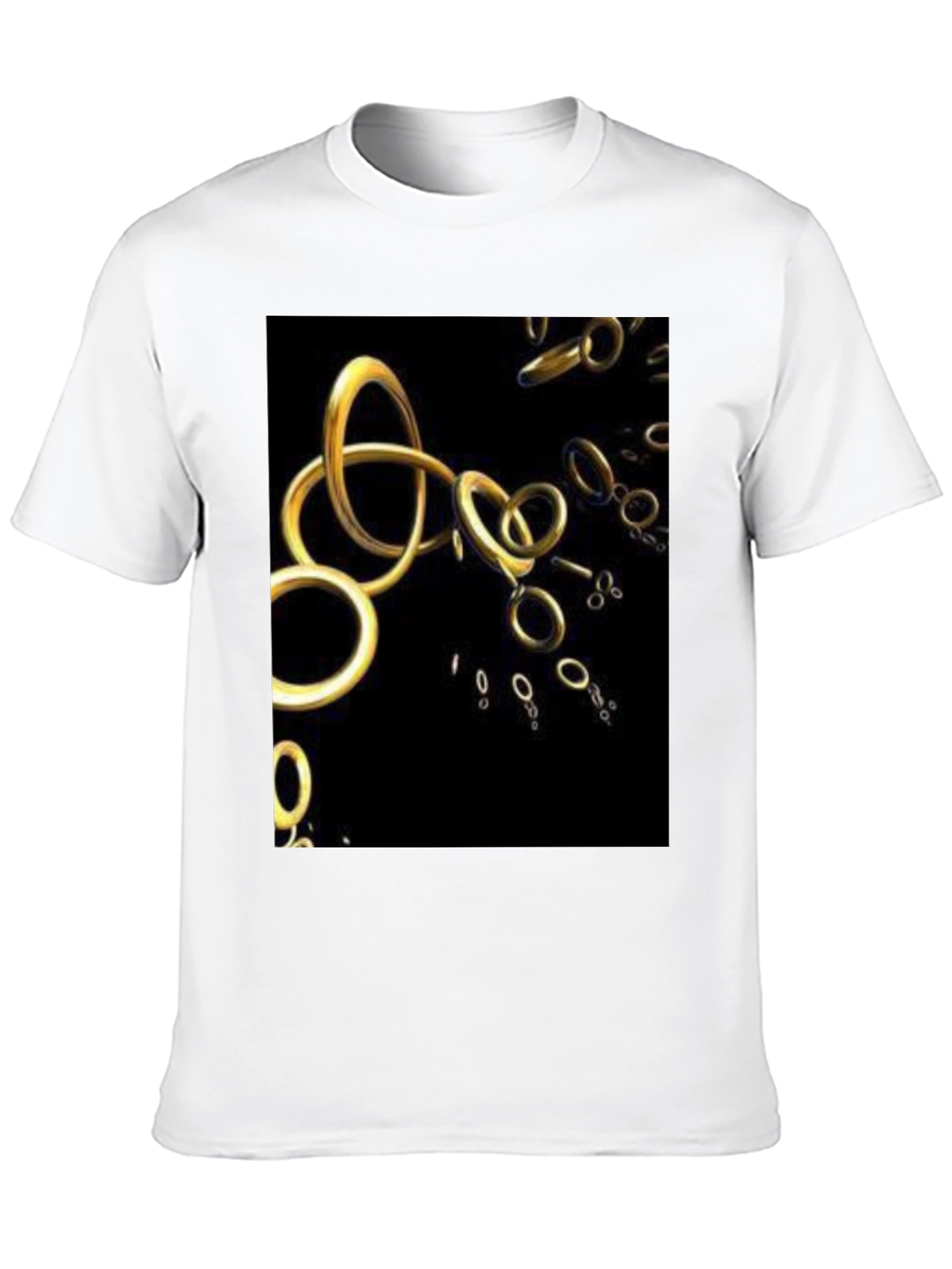 Golden Rings Graphic Black T-Shirt