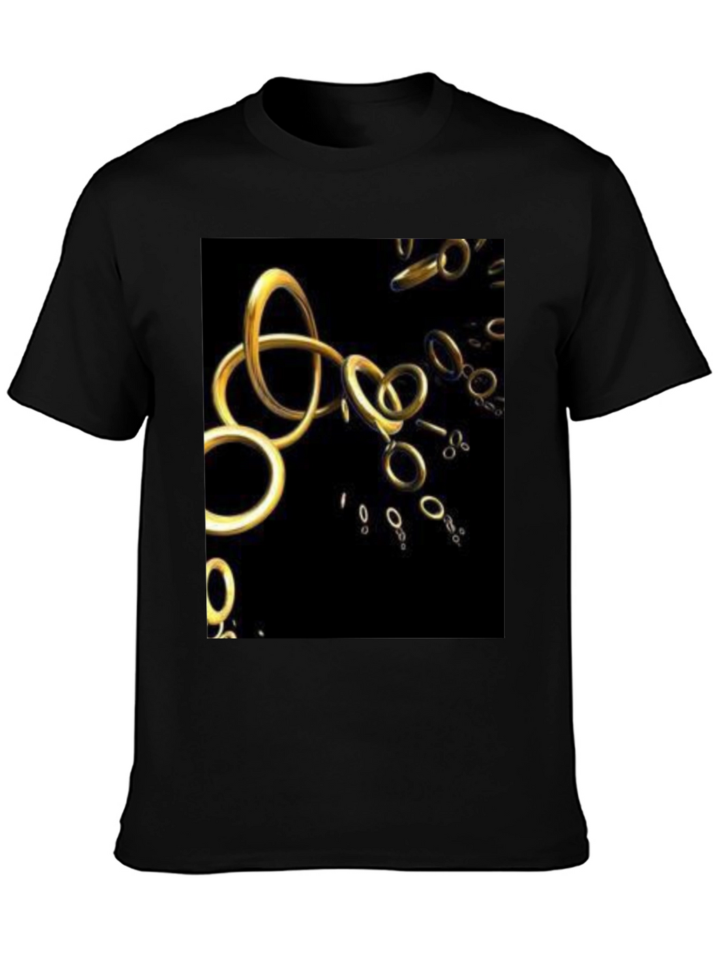 Golden Rings Graphic Black T-Shirt