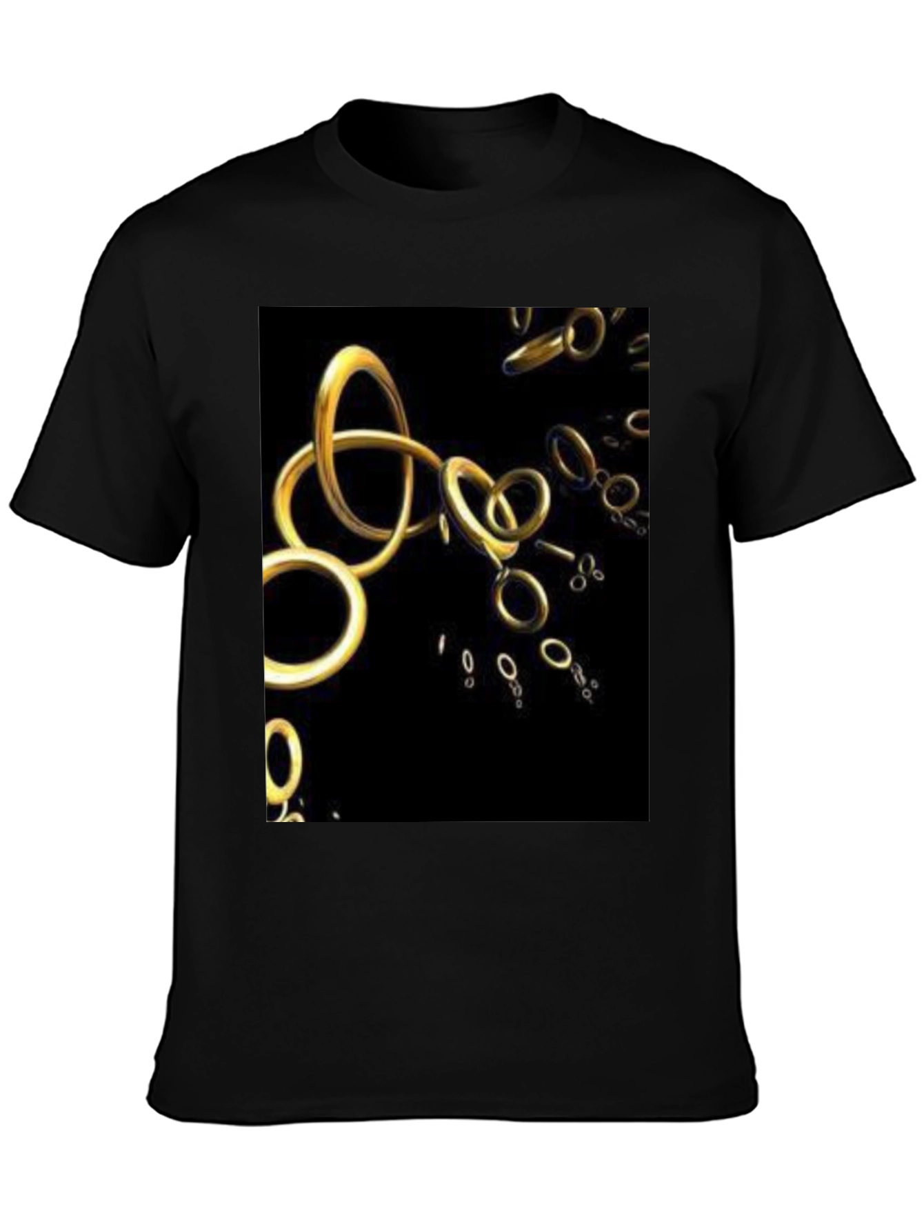 Golden Rings Graphic Black T-Shirt