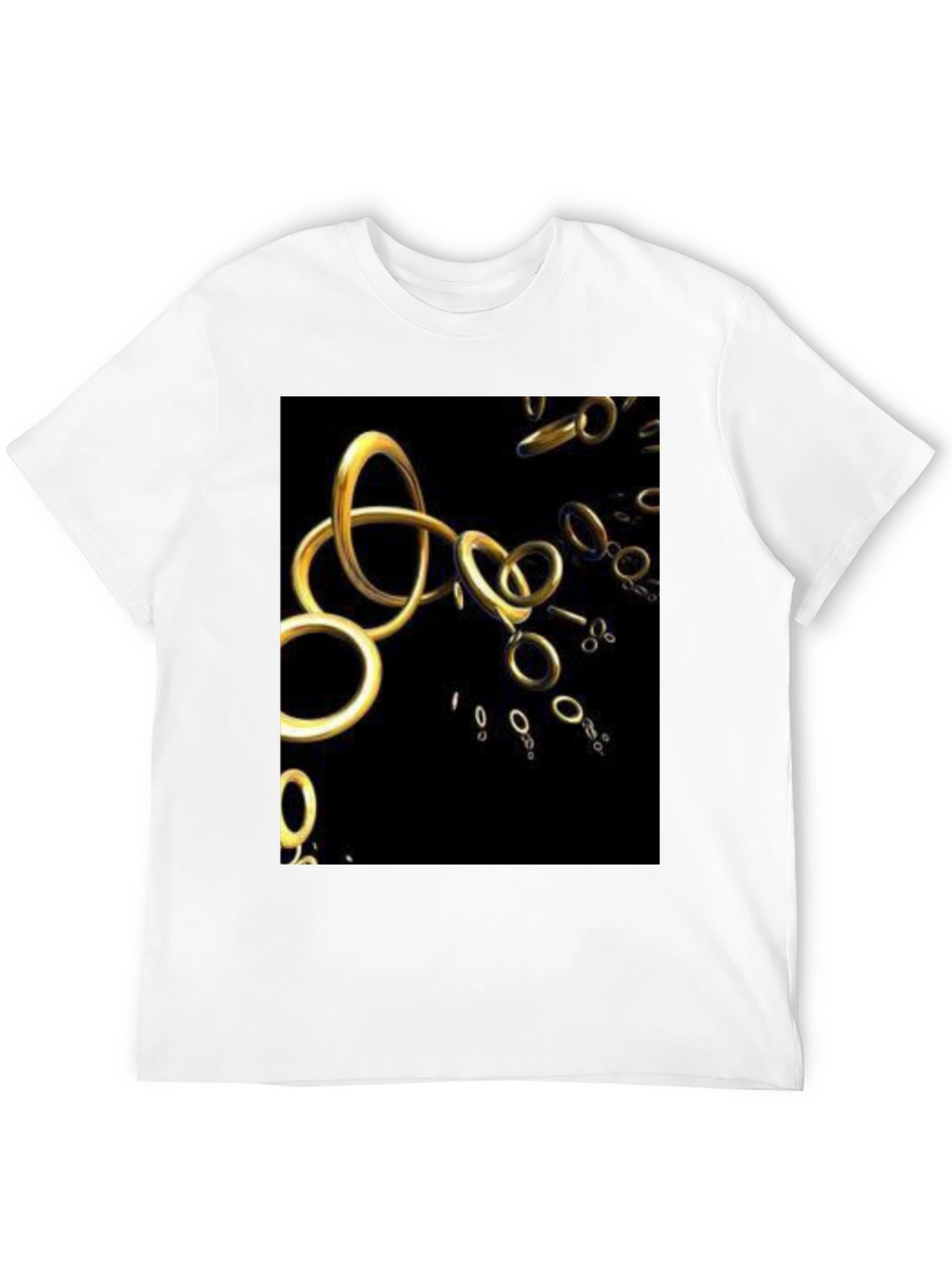 Golden Rings Graphic Black T-Shirt