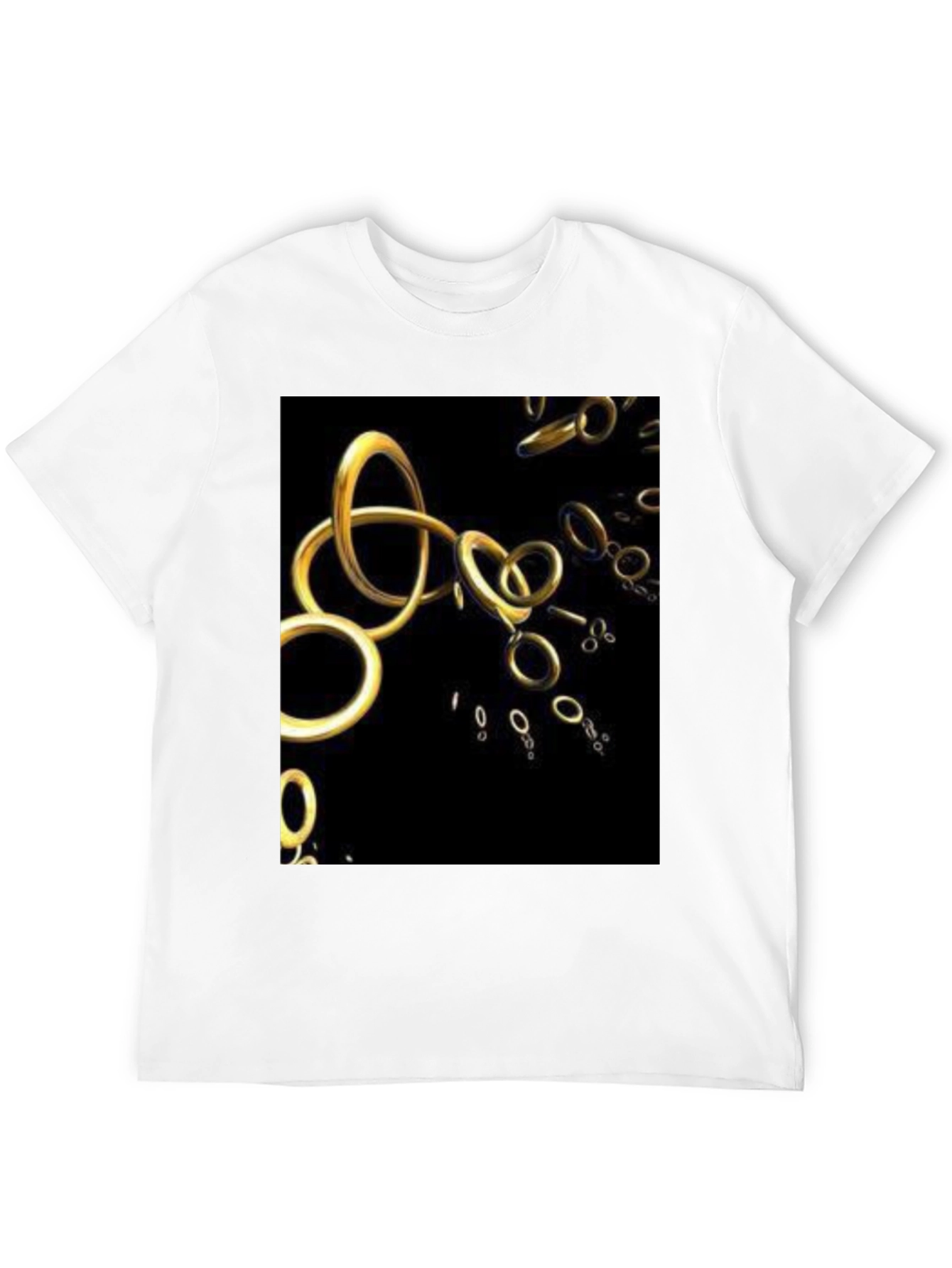 Golden Rings Graphic Black T-Shirt