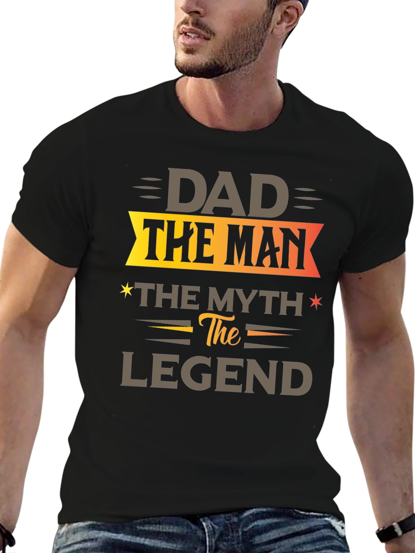 Dad The Man The Myth The Legend Black T-Shirt