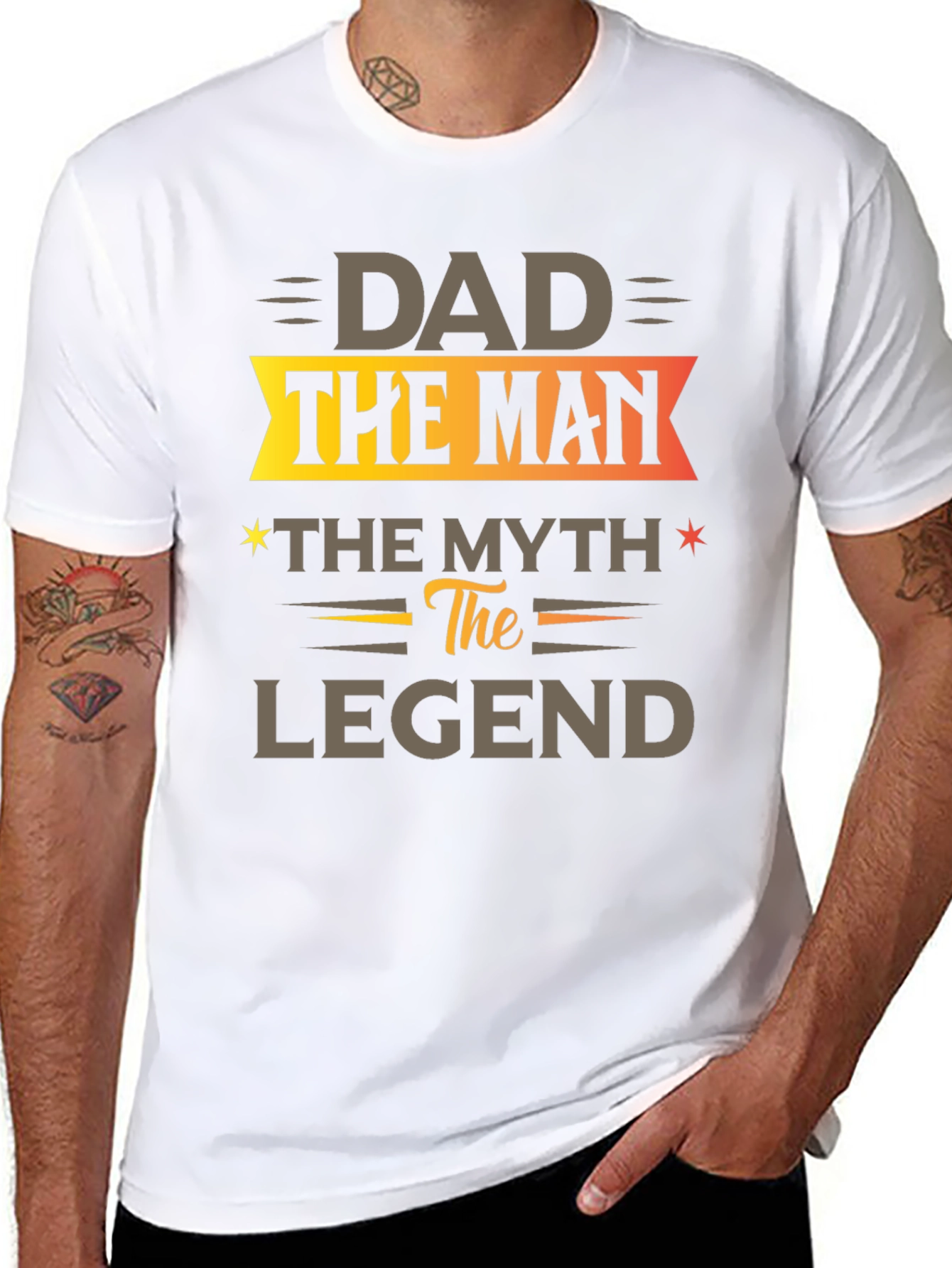 Dad The Man The Myth The Legend Black T-Shirt