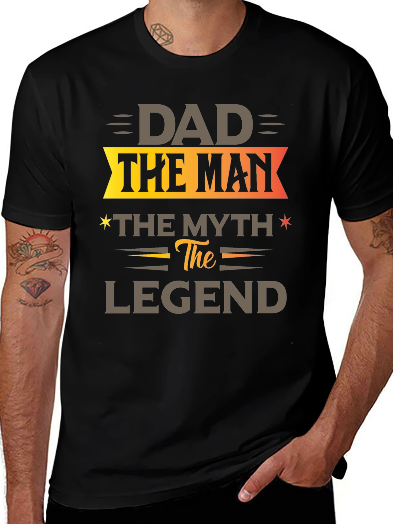 Dad The Man The Myth The Legend Black T-Shirt
