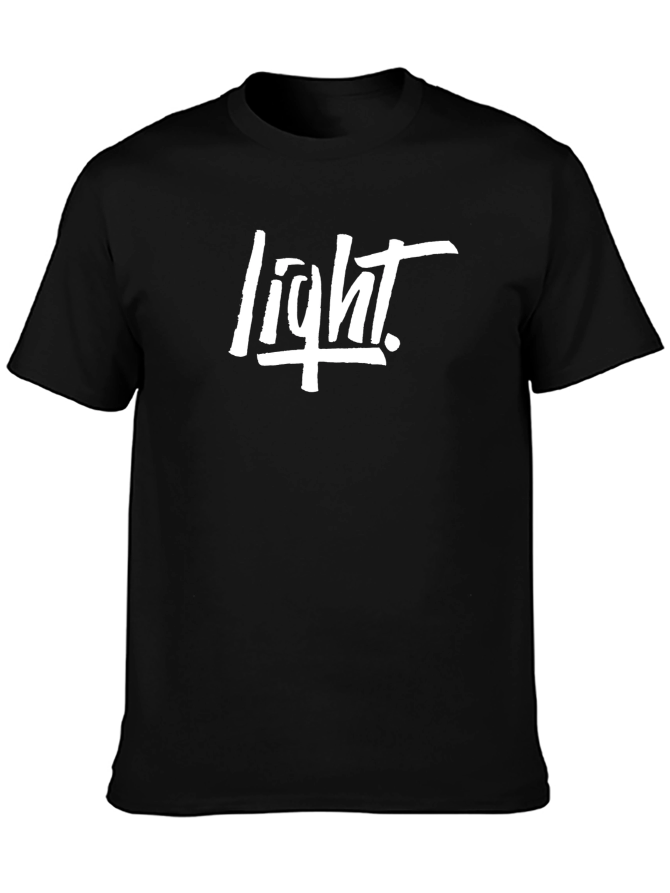 Light Graphic Print Black T-Shirt