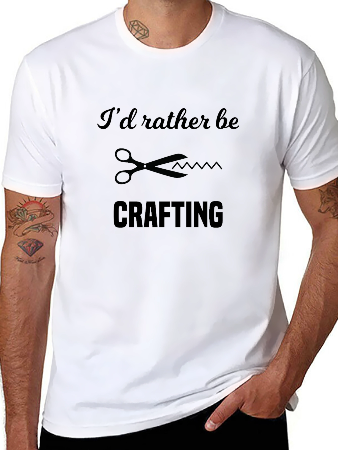 Crafting T-Shirt - Id Rather Be Crafting Tee
