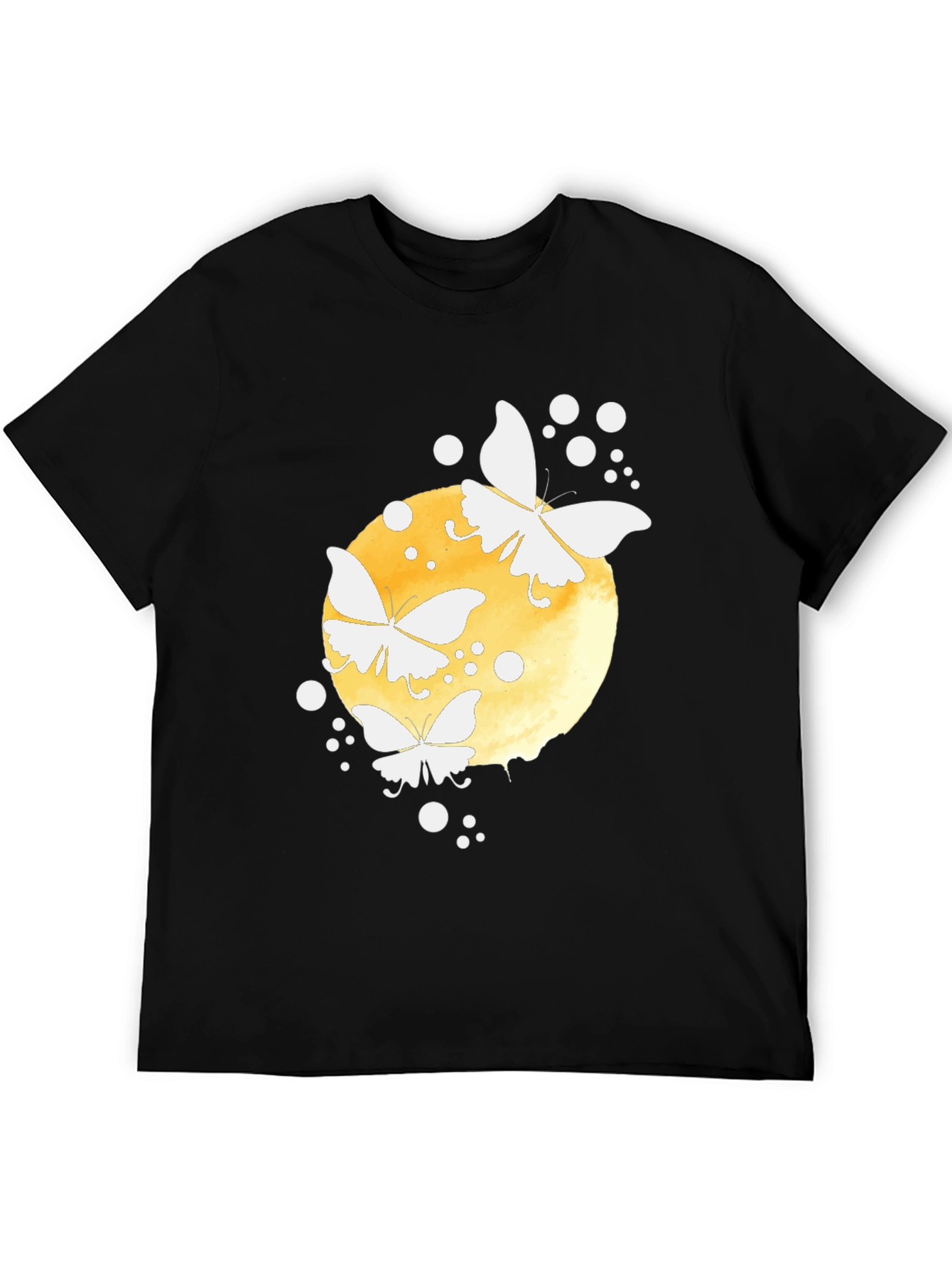 Butterfly Moon Graphic Tee - Black Cotton Blend