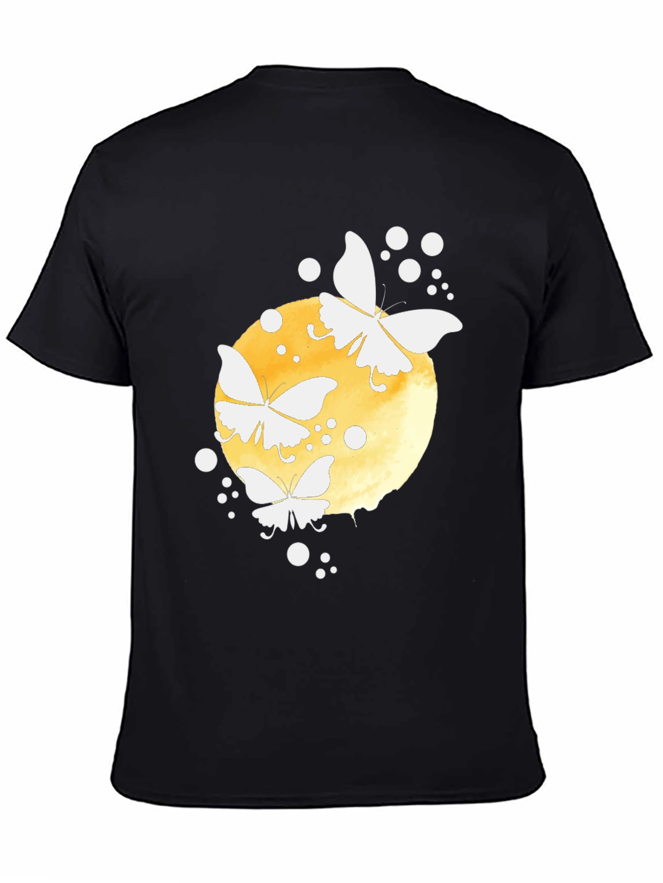 Butterfly Moon Graphic Tee - Black Cotton Blend