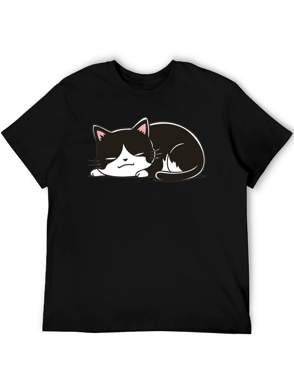Cute Cat Nap T-Shirt - Black