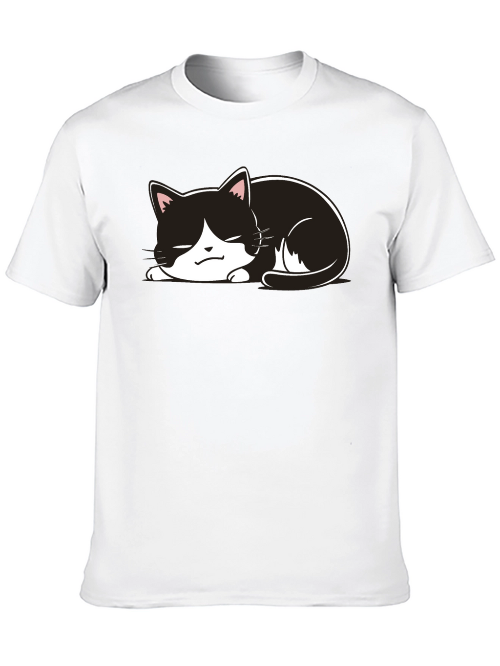 Cute Cat Nap T-Shirt - Black