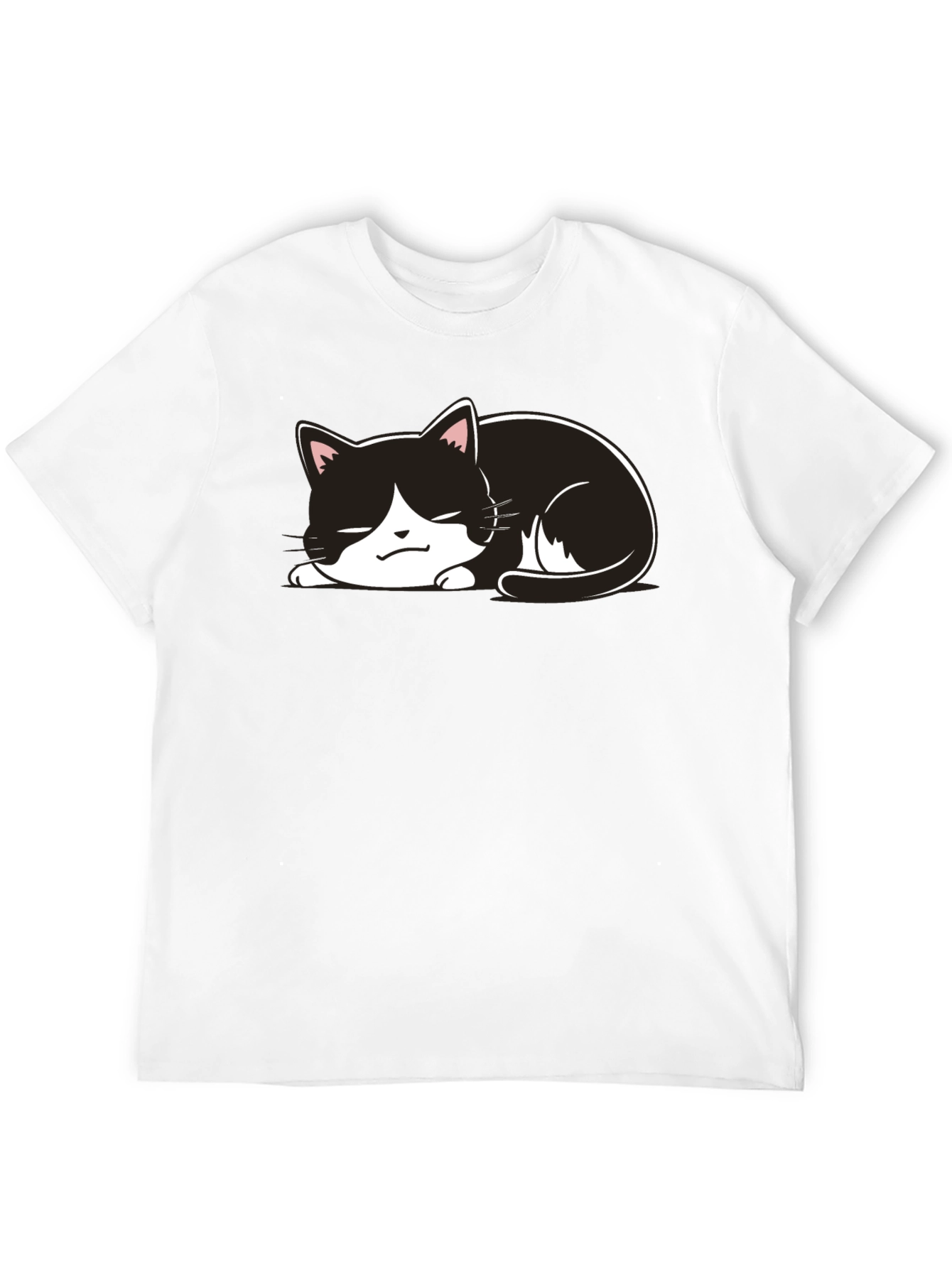 Cute Cat Nap T-Shirt - Black