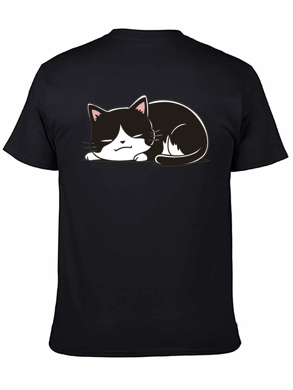 Cute Cat Nap T-Shirt - Black