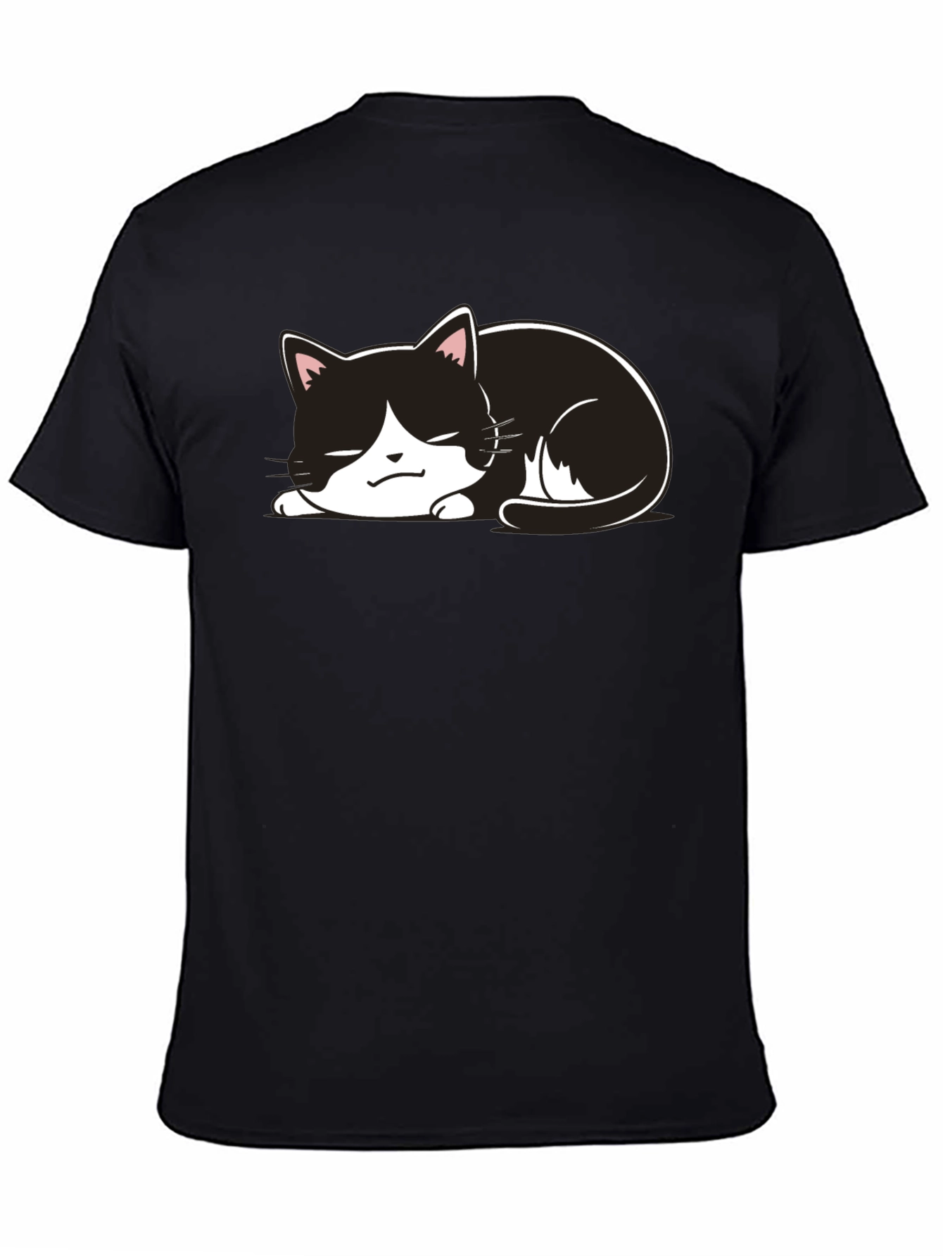 Cute Cat Nap T-Shirt - Black