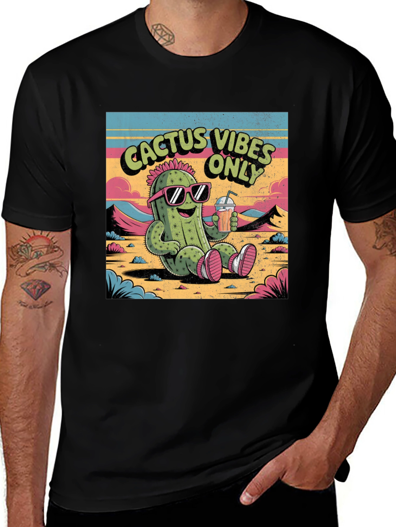Cactus Vibes Only T-Shirt - Cool Summer Design
