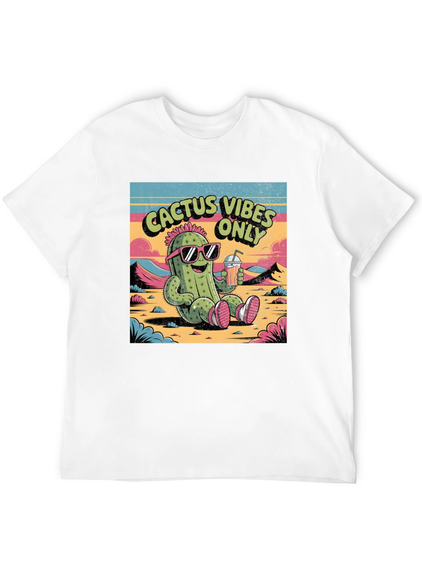 Cactus Vibes Only T-Shirt - Cool Summer Design