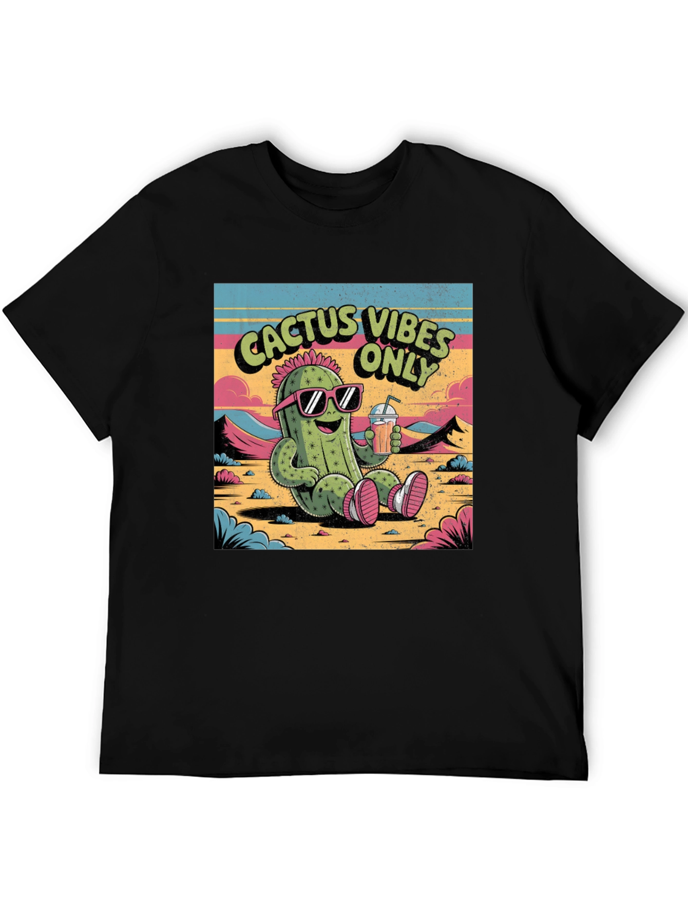 Cactus Vibes Only T-Shirt - Cool Summer Design