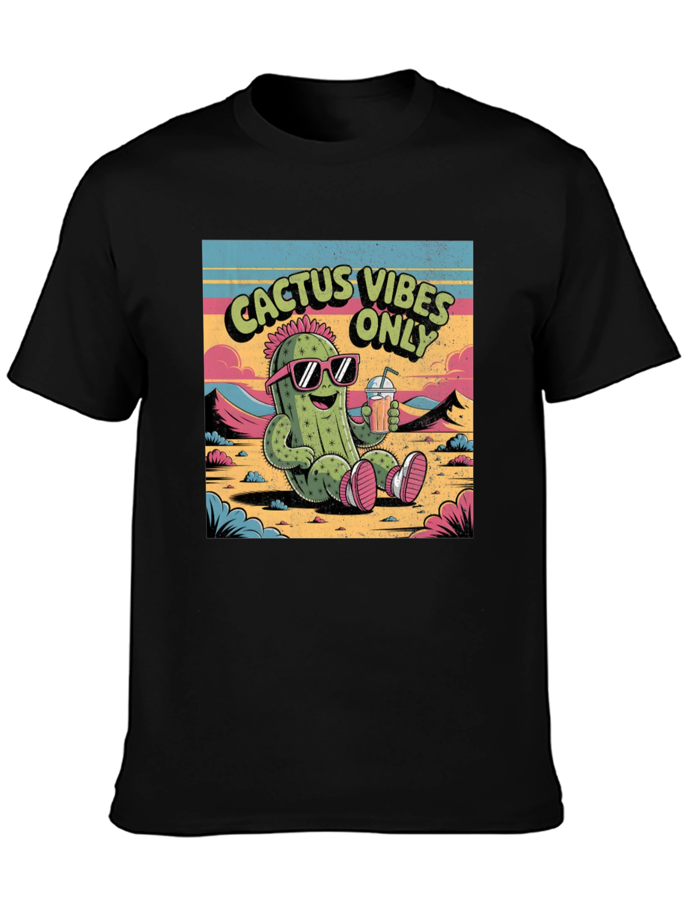 Cactus Vibes Only T-Shirt - Cool Summer Design
